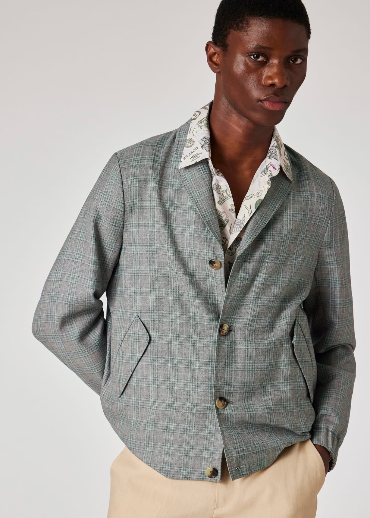 【希少！美品】Paul Smith 英国MOON社 ウールジャケット　グレー　S 希少！美品】Paul Smith 英国MOON社 ウールジャケット グレー S Paul