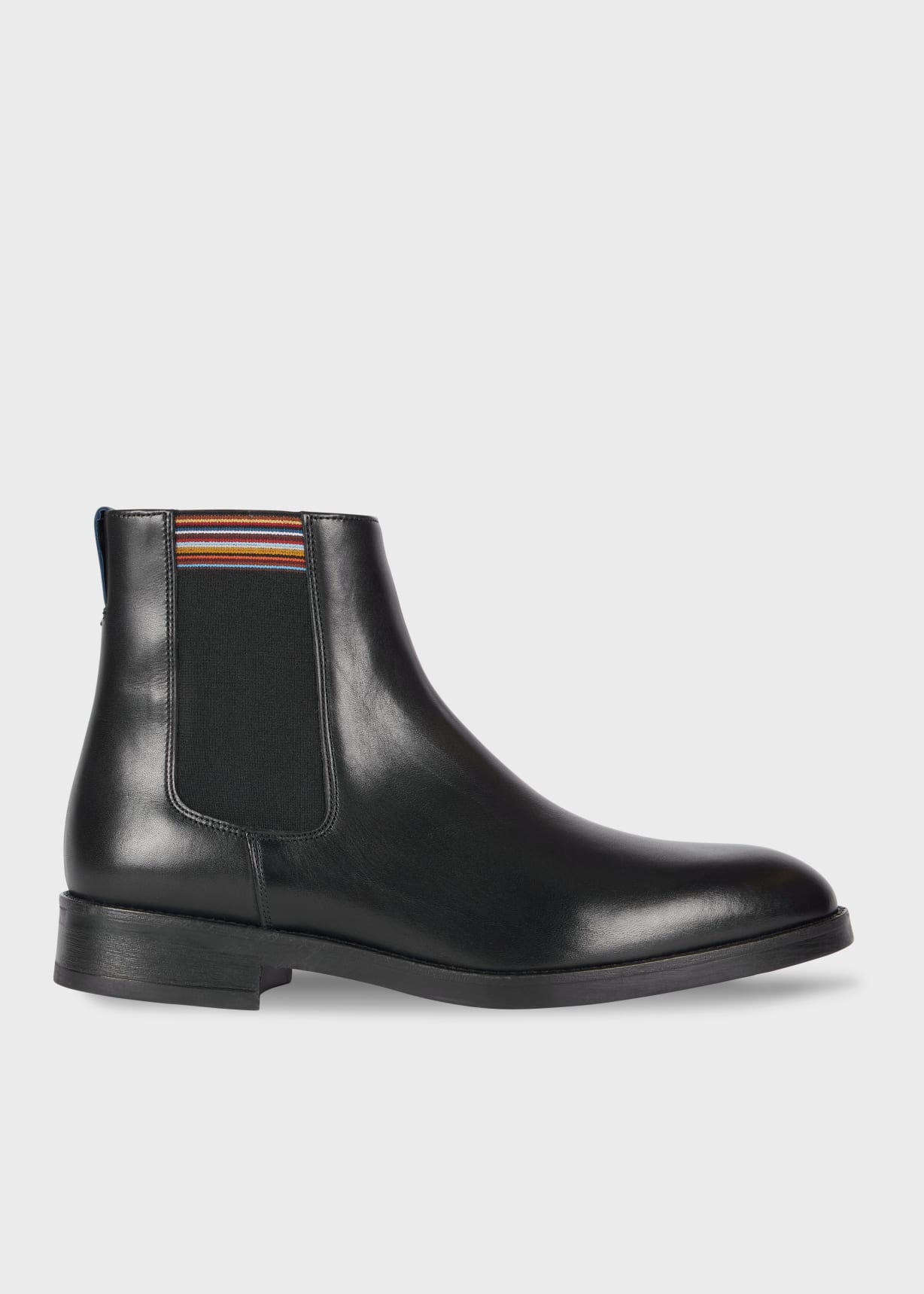 Black Leather 'Lansing' 'Signature Stripe' Boots
