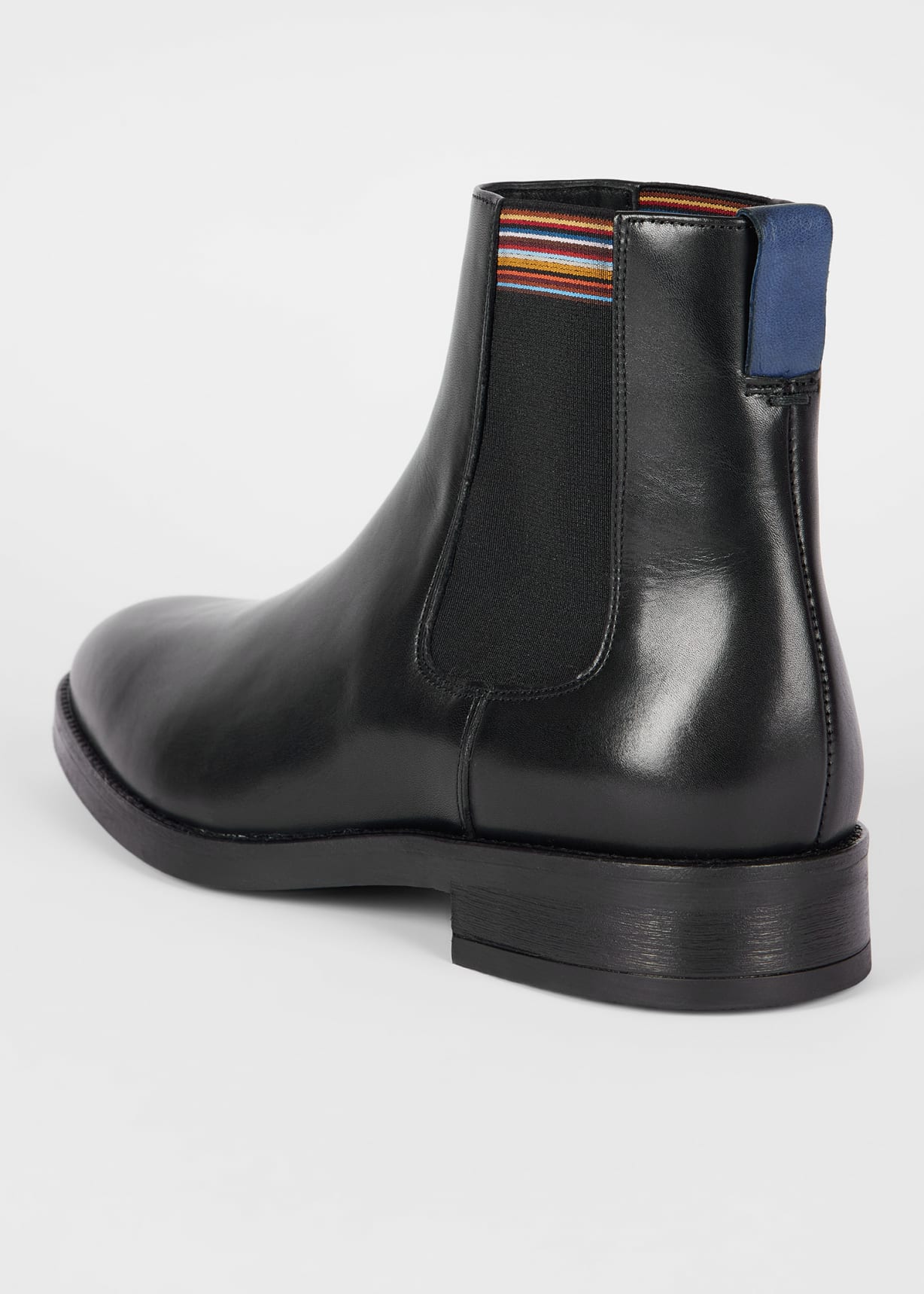 Black Leather 'Lansing' 'Signature Stripe' Boots