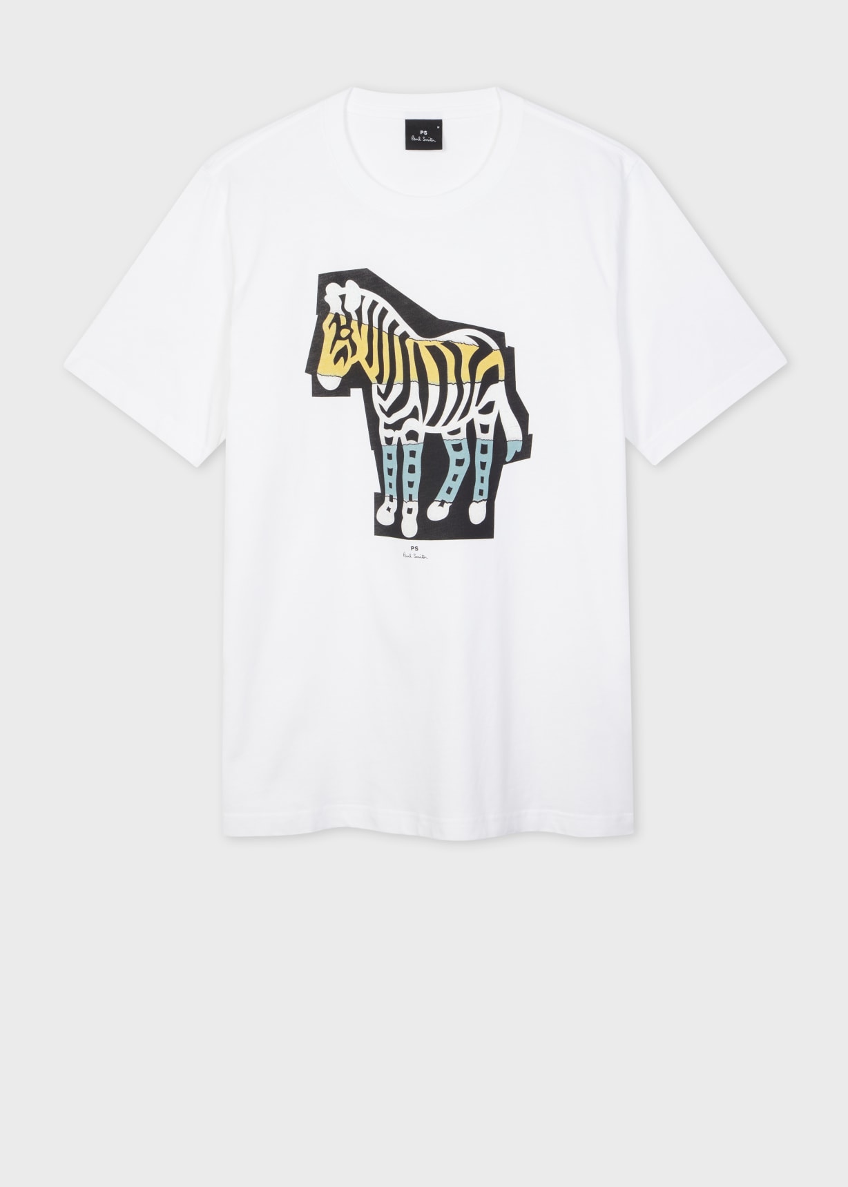 Men's White 'Zebra Cutout' Print T-Shirt