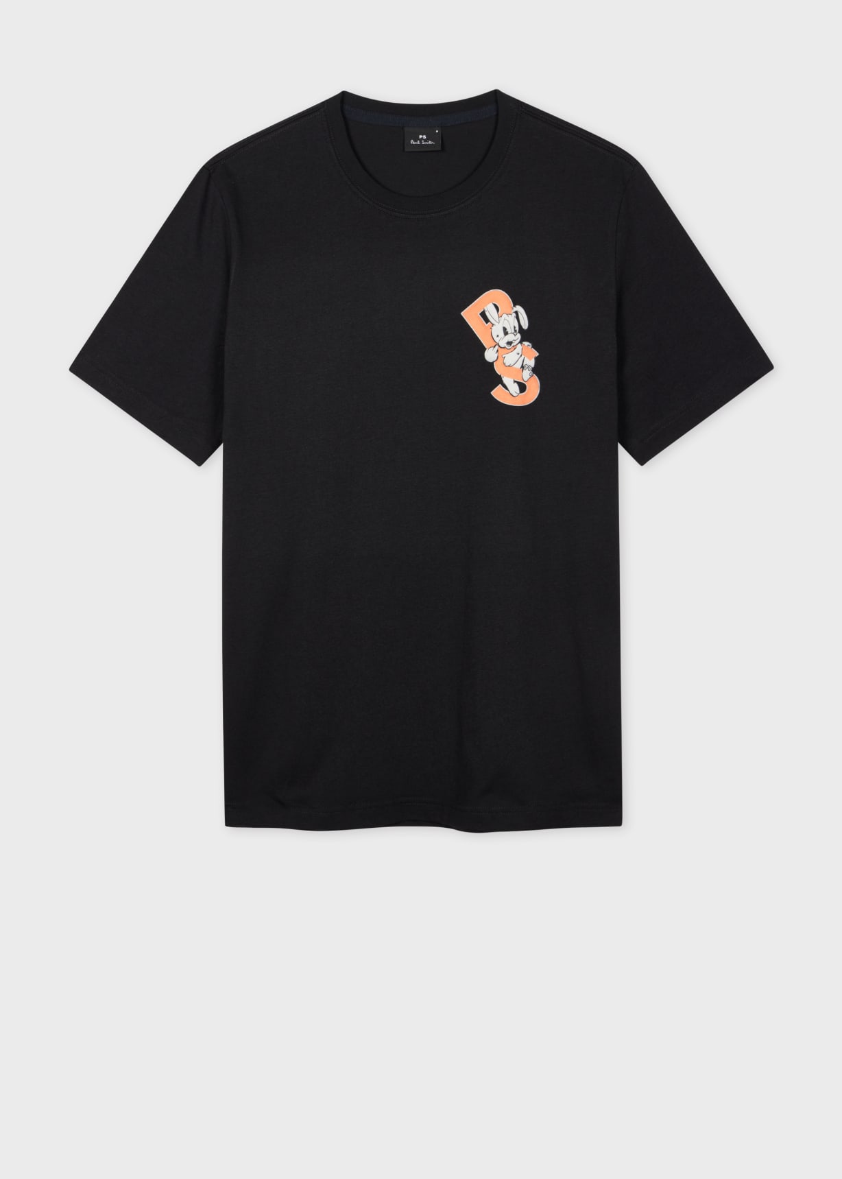 Men's Black 'PS Bunny' Print T-Shirt