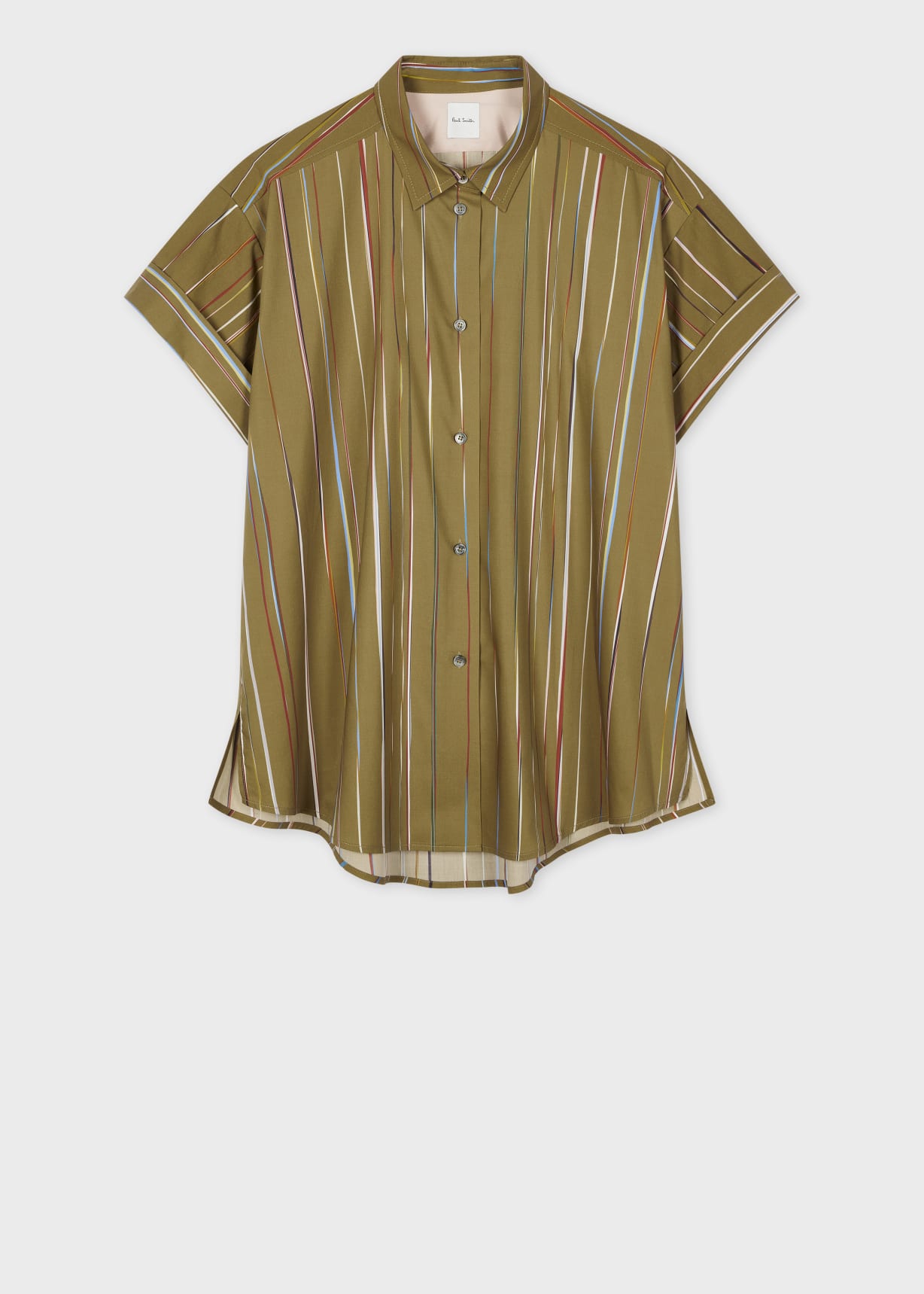 Front View - Women's 'Green Signature Stripe' Short Sleeve Shirt Paul Smith