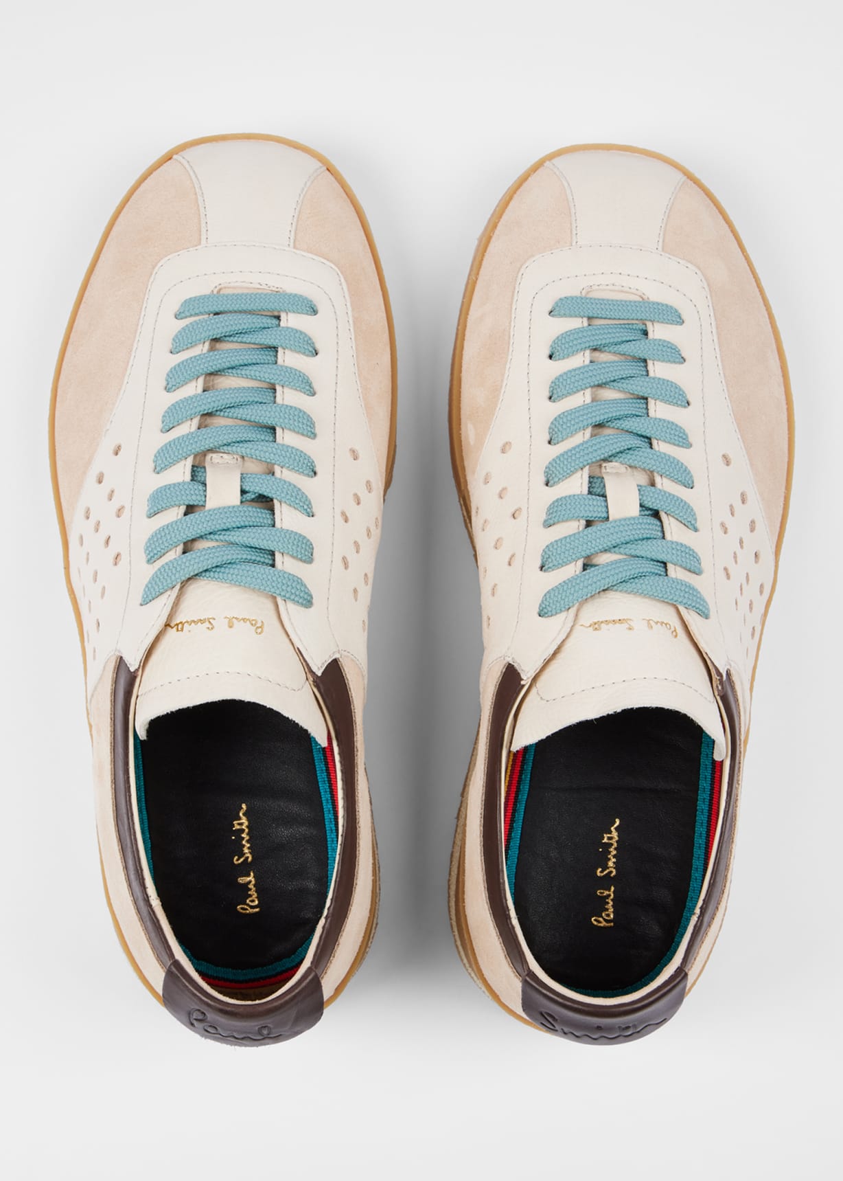 Men's Ecru Leather 'Zephyr' Trainers