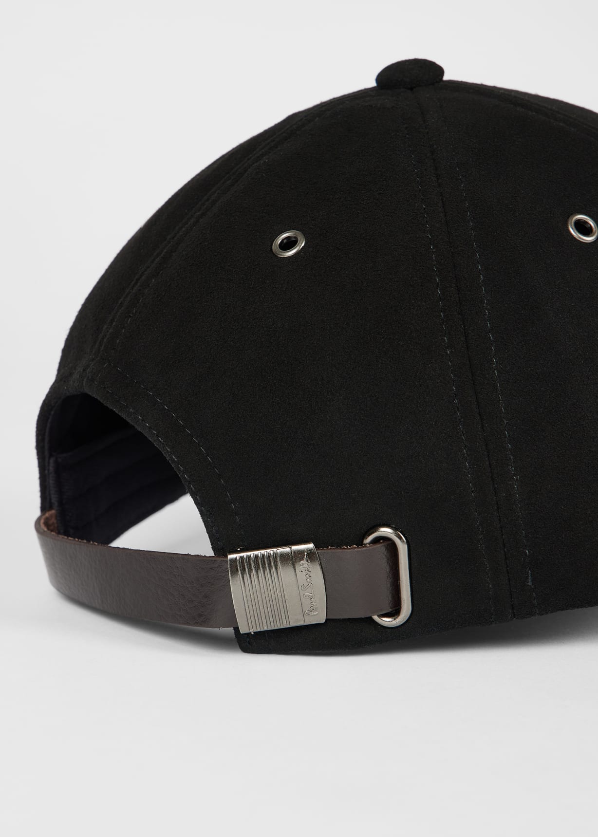 Black 'Signature Stripe' Trim Suede Baseball Cap