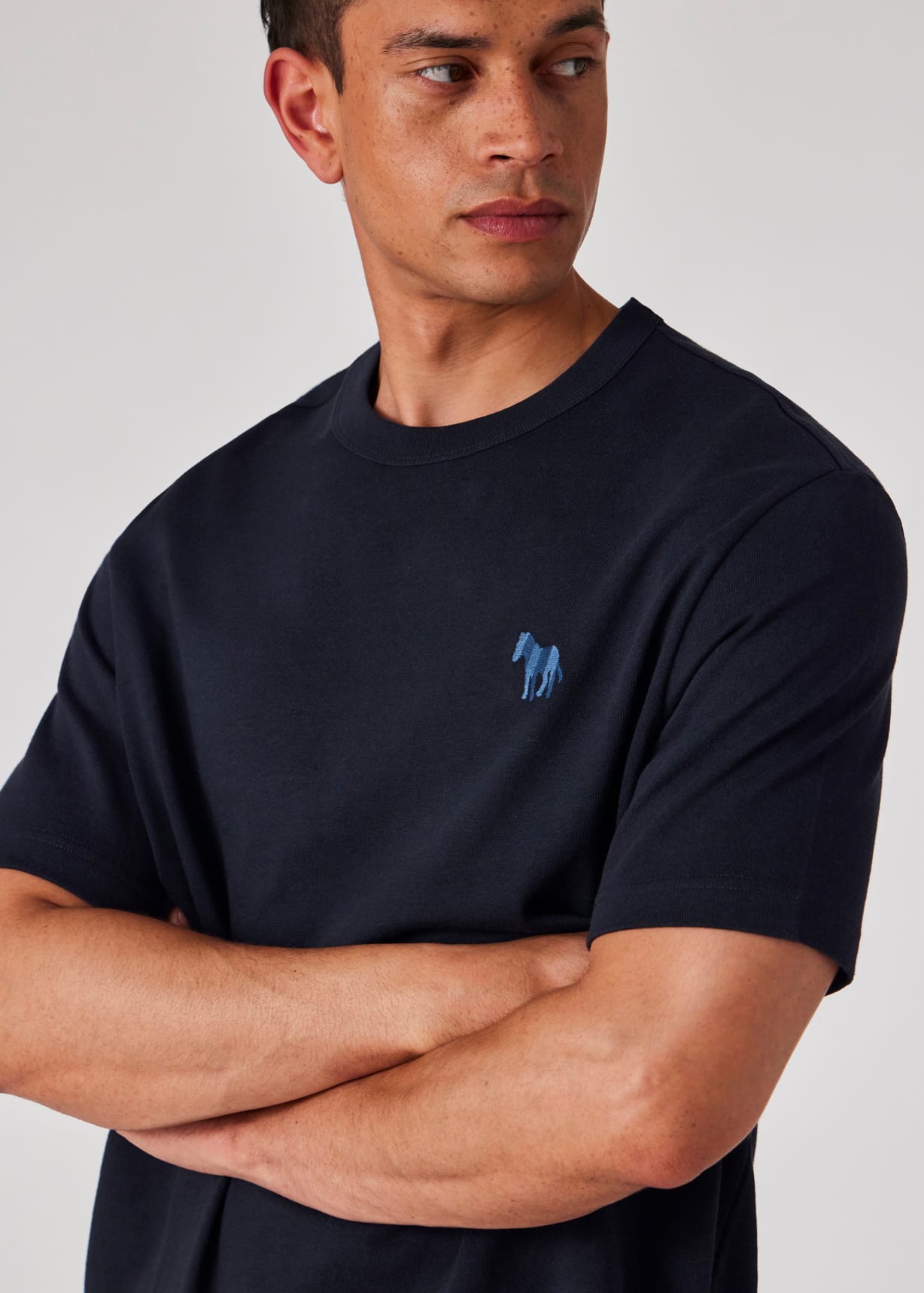 Paul Smith｜ (M2R 204ZE PP5111 79) Men's Dark Navy 'Broad Stripe Zebra' T-Shirt