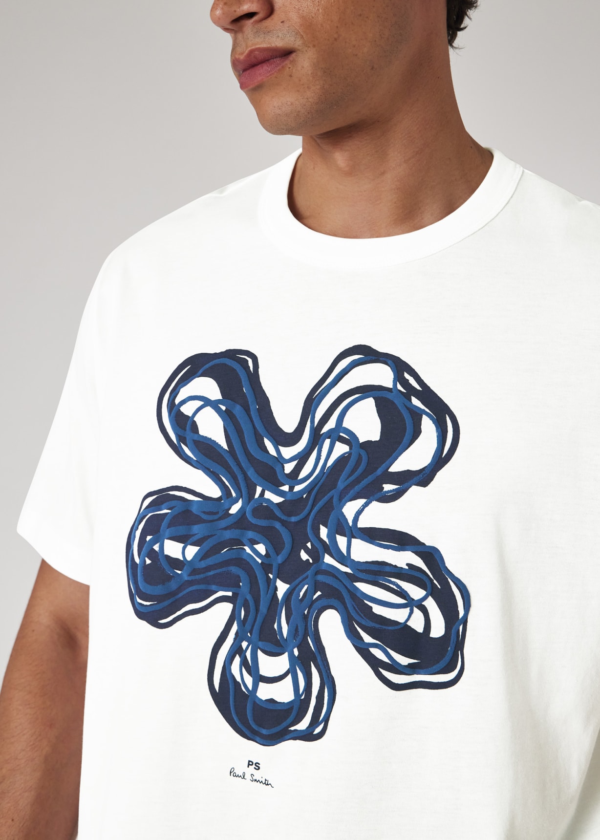 Model View - White Organic Cotton 'Yukka' T-Shirt Paul Smith