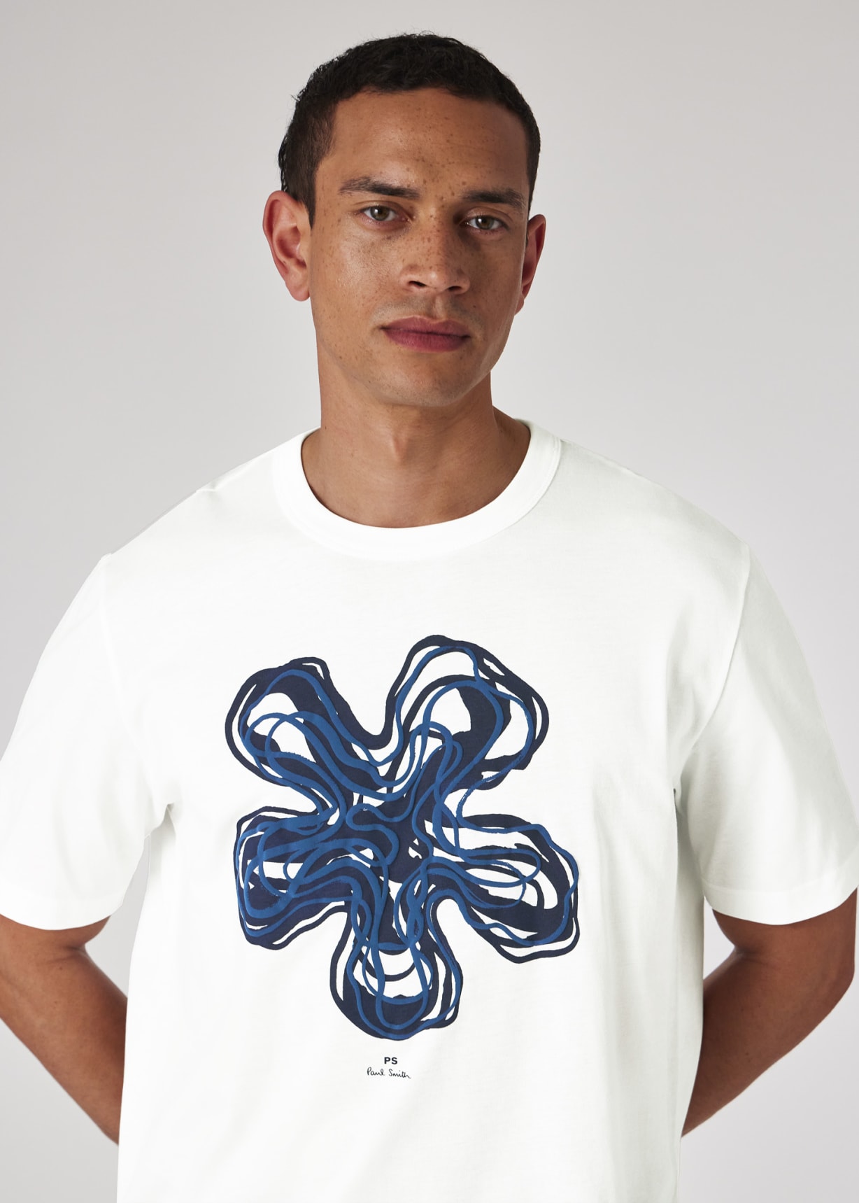 Model View - White Organic Cotton 'Yukka' T-Shirt Paul Smith