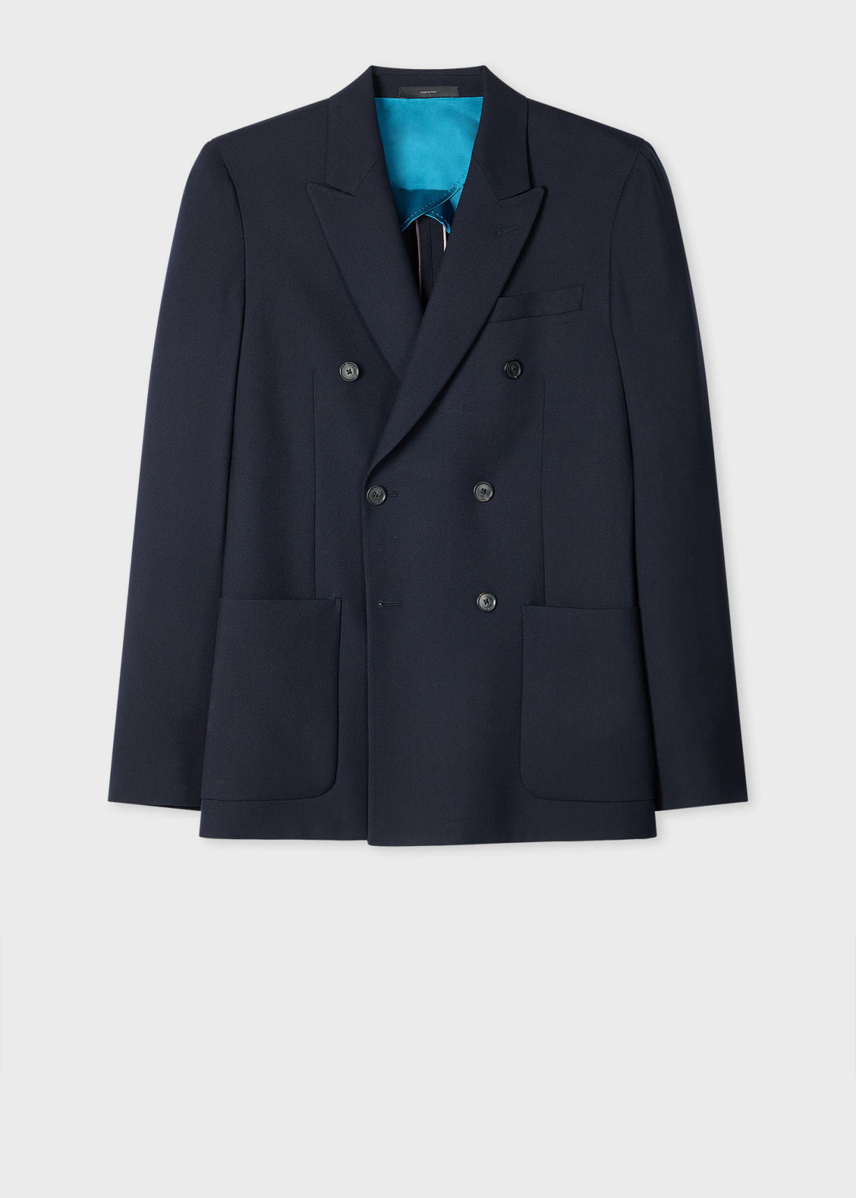 【Paul Smith】20AW double Tailored JKT Men's Tailored-Fit Navy 'Suit To Travel In' Double-Breasted Blazer