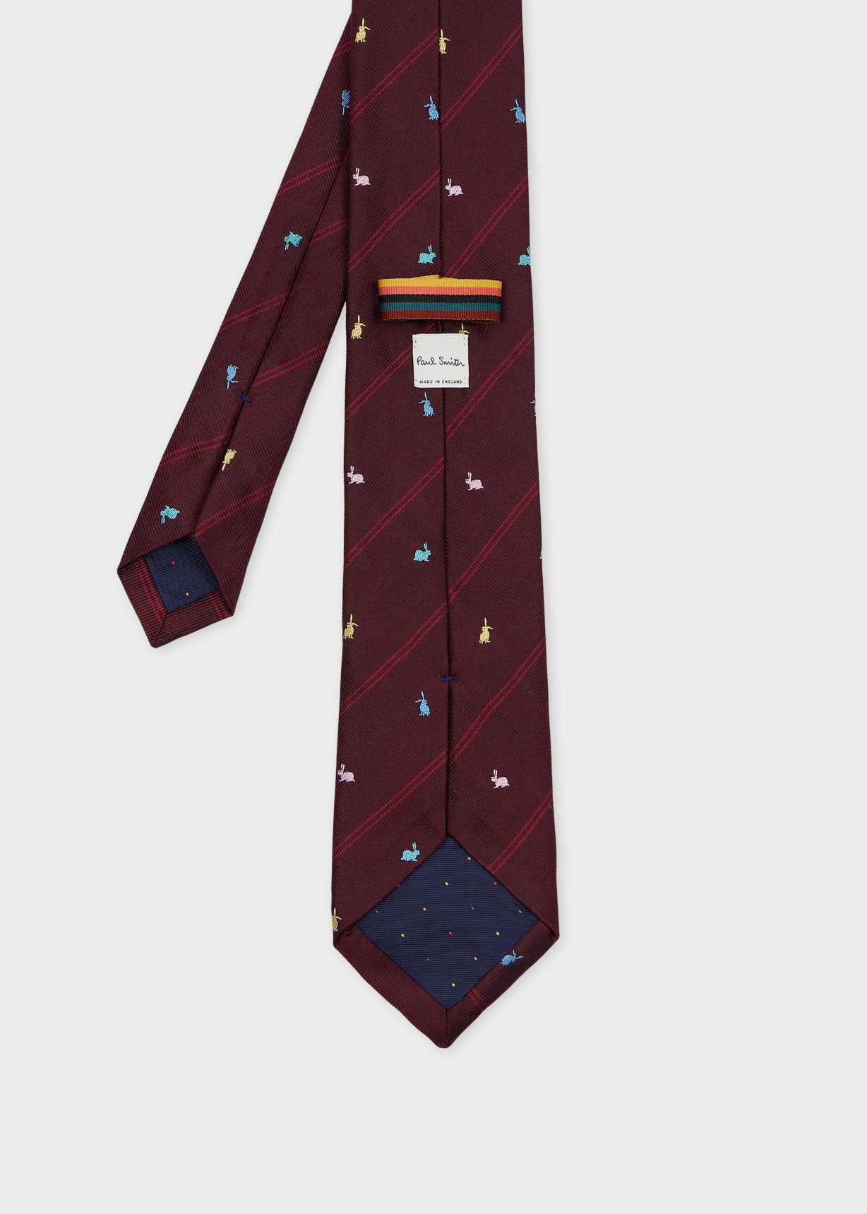 Maroon Silk 'Rabbit' Pinstripe Tie