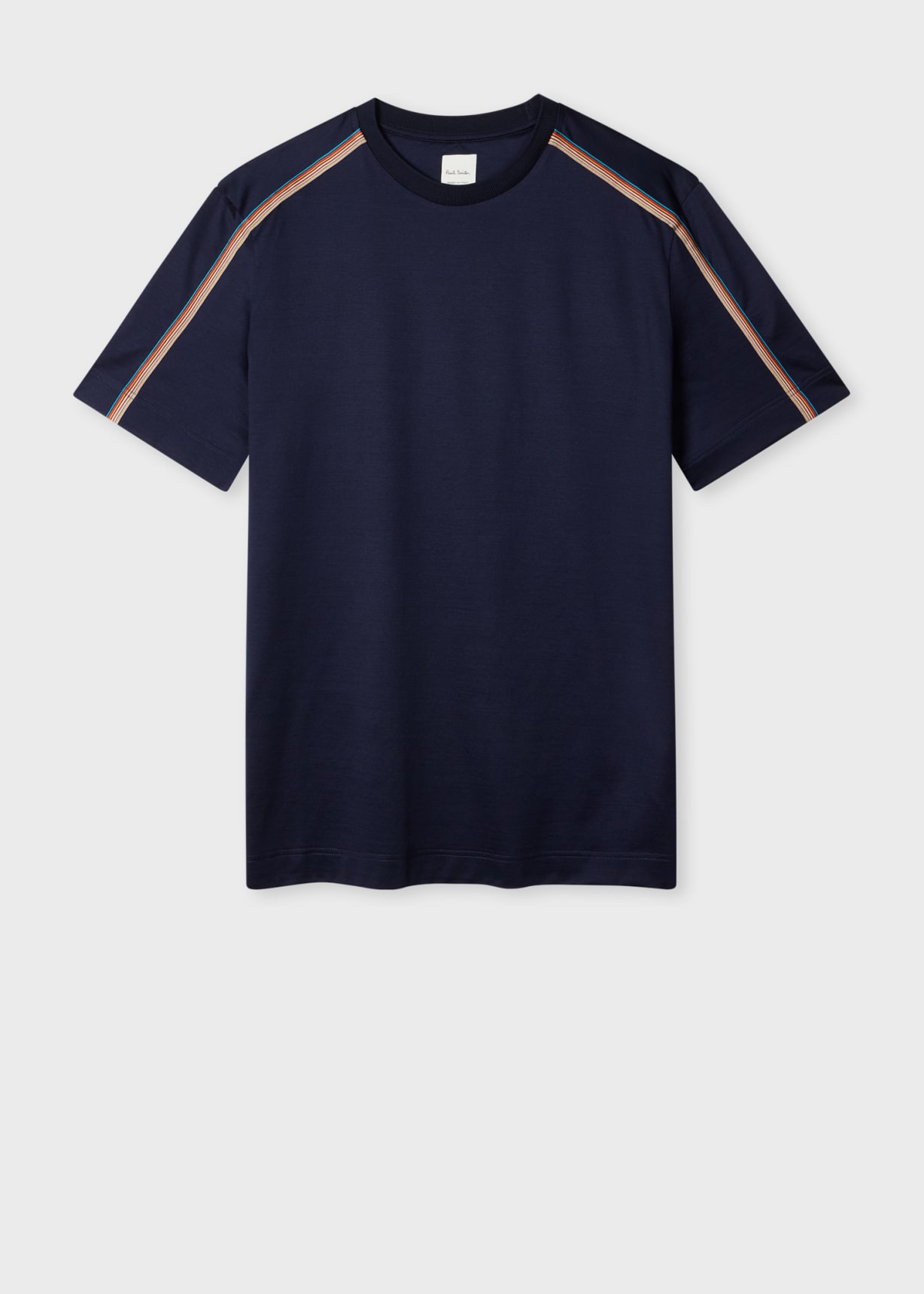 Tシャツ・カットソー Paul Smith SIGNATURE STRIPE T-SHIRT (M1R/306U/H00088_01) Men's Navy 'Artist Stripe' Collar Cotton T-Shirt