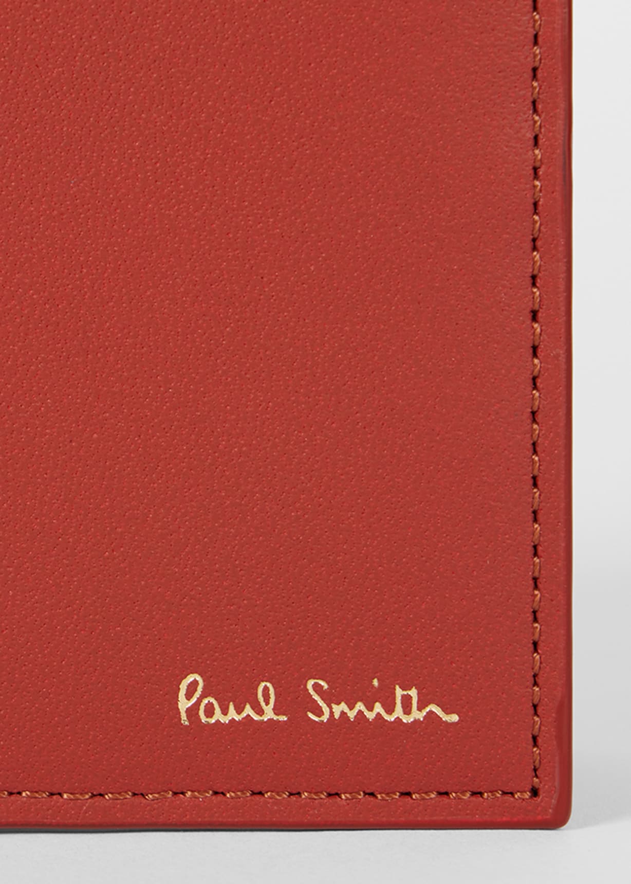Brick Red Leather 'Signature Stripe' Interior Billfold Wallet