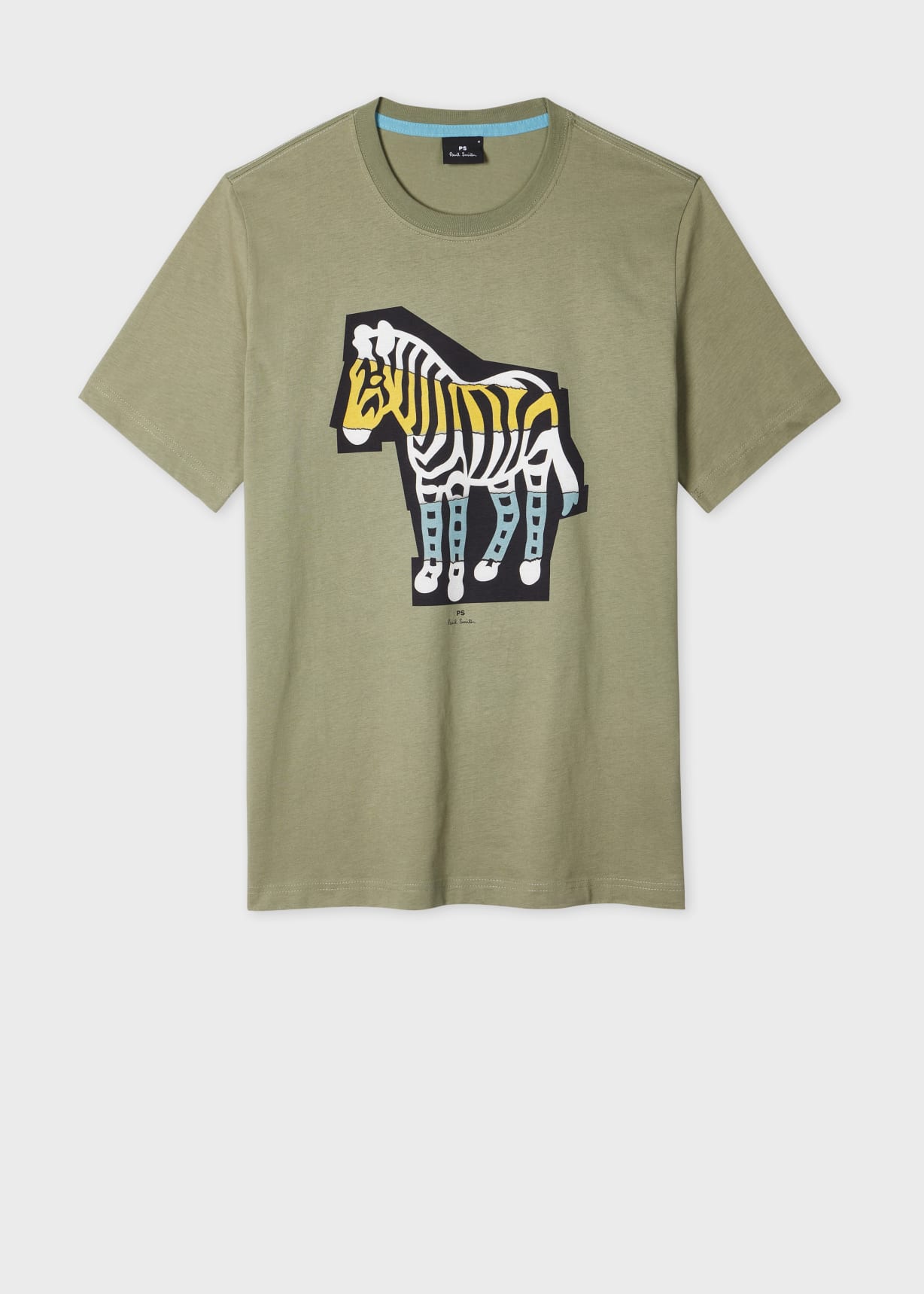 Paul Smith｜ (SLIM FIT SS TSHIRT ZEBRA (M2R 010RK ZEBRA Men's Black Zebra Logo Print T-Shirt