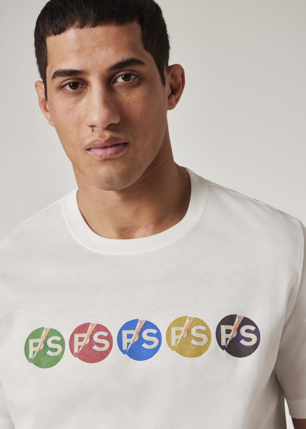 White 'PS Broken Circle' Print T-Shirt