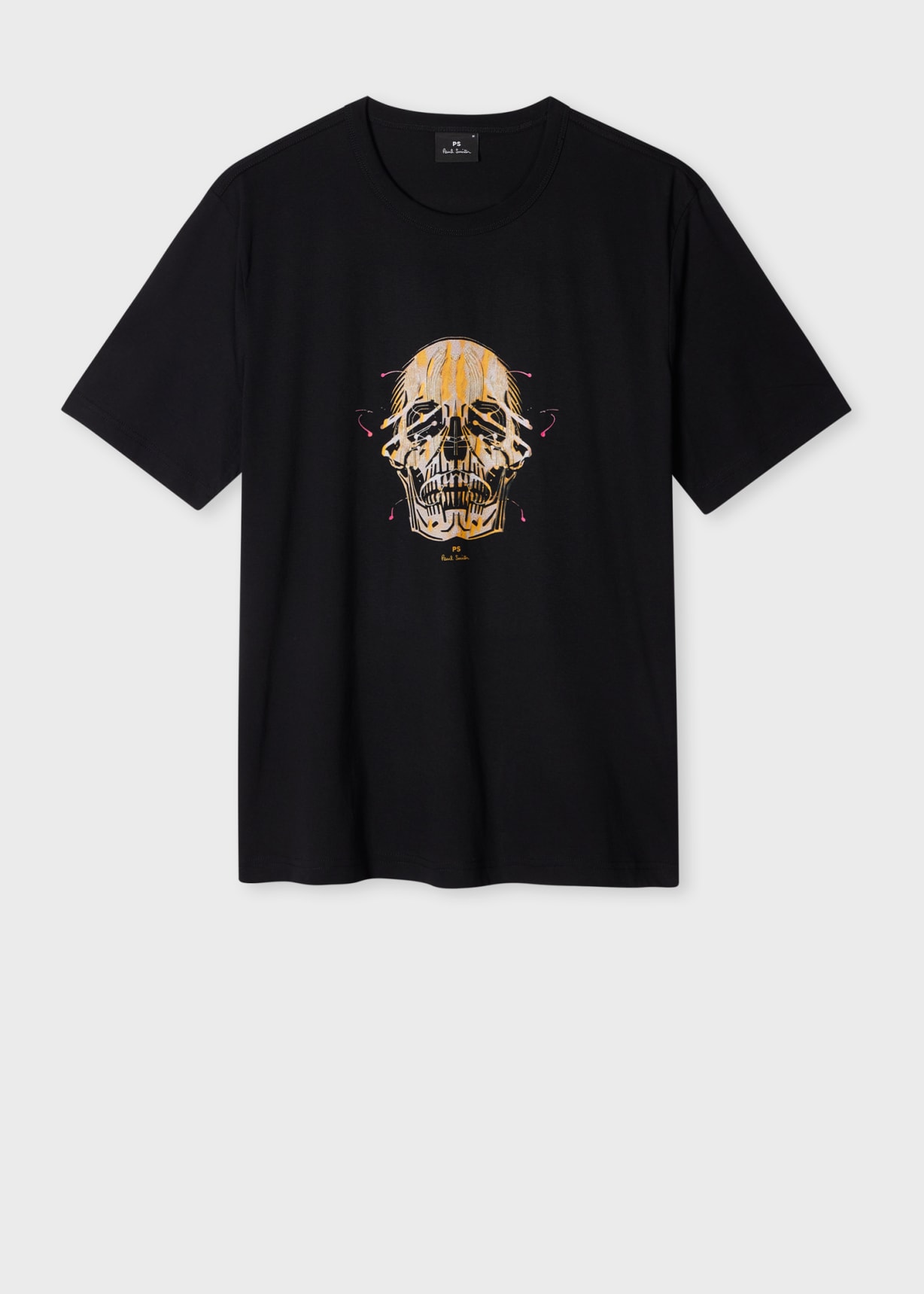 Men's Black 'Painted Skull' Print T-Shirt