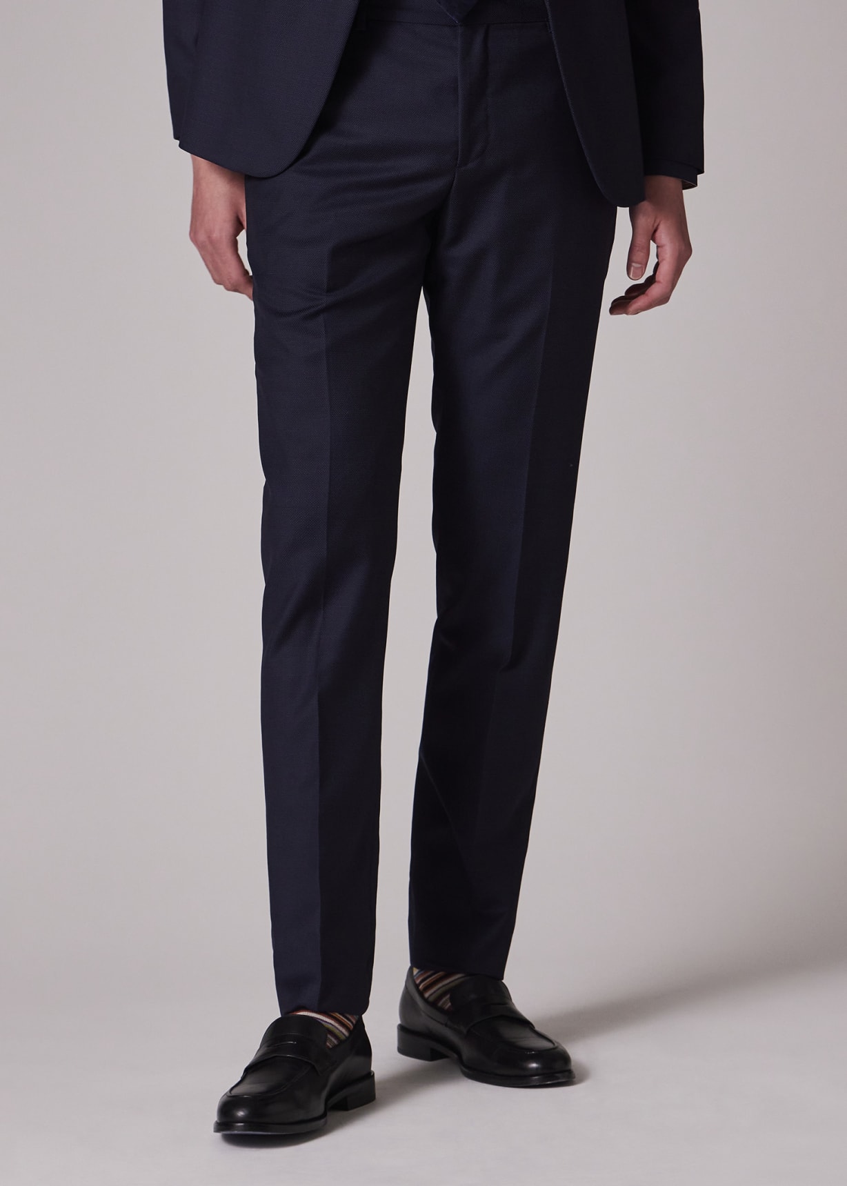 The Kensington - Men's Slim-Fit Dark Navy Pin Dot Wool Suit