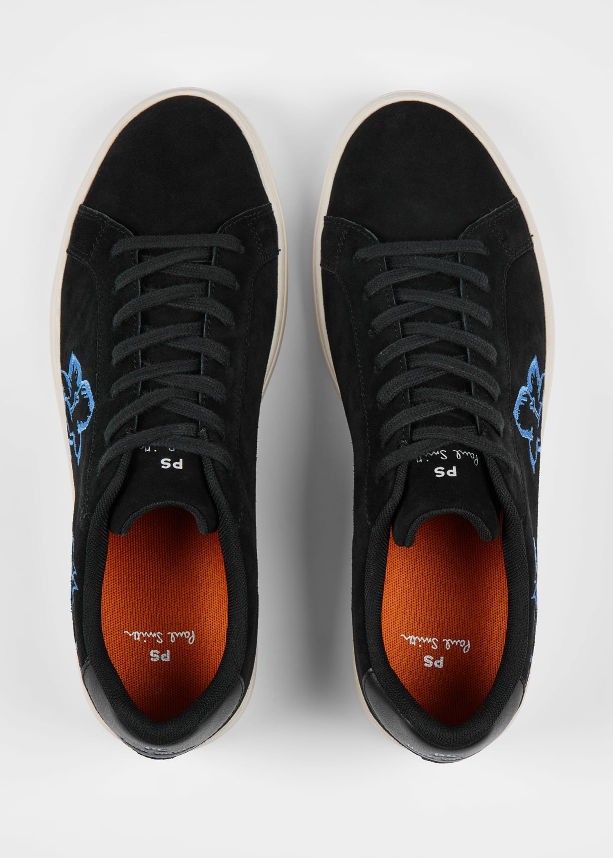 Men's Black Suede 'Rex' Embroidery Trainers