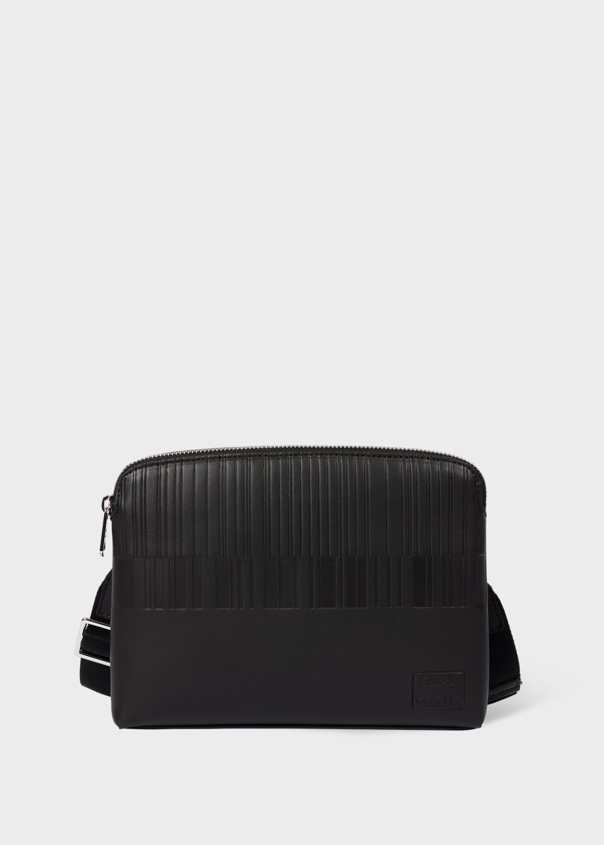 ★人気★ Paul Smith ポールスミス Shadow Stripe レザー バッグ Dark Brown Leather 'Shadow Stripe' Cross-Body Bag
