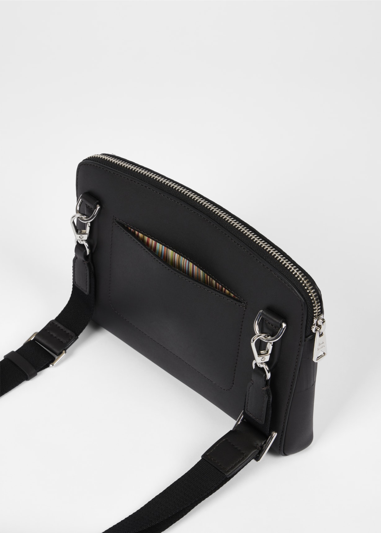 【関税込み】Paul Smith ブラウン Shadow Stripe レザー バッグ Men's Black Leather 'Shadow Stripe' Credit Card Holder