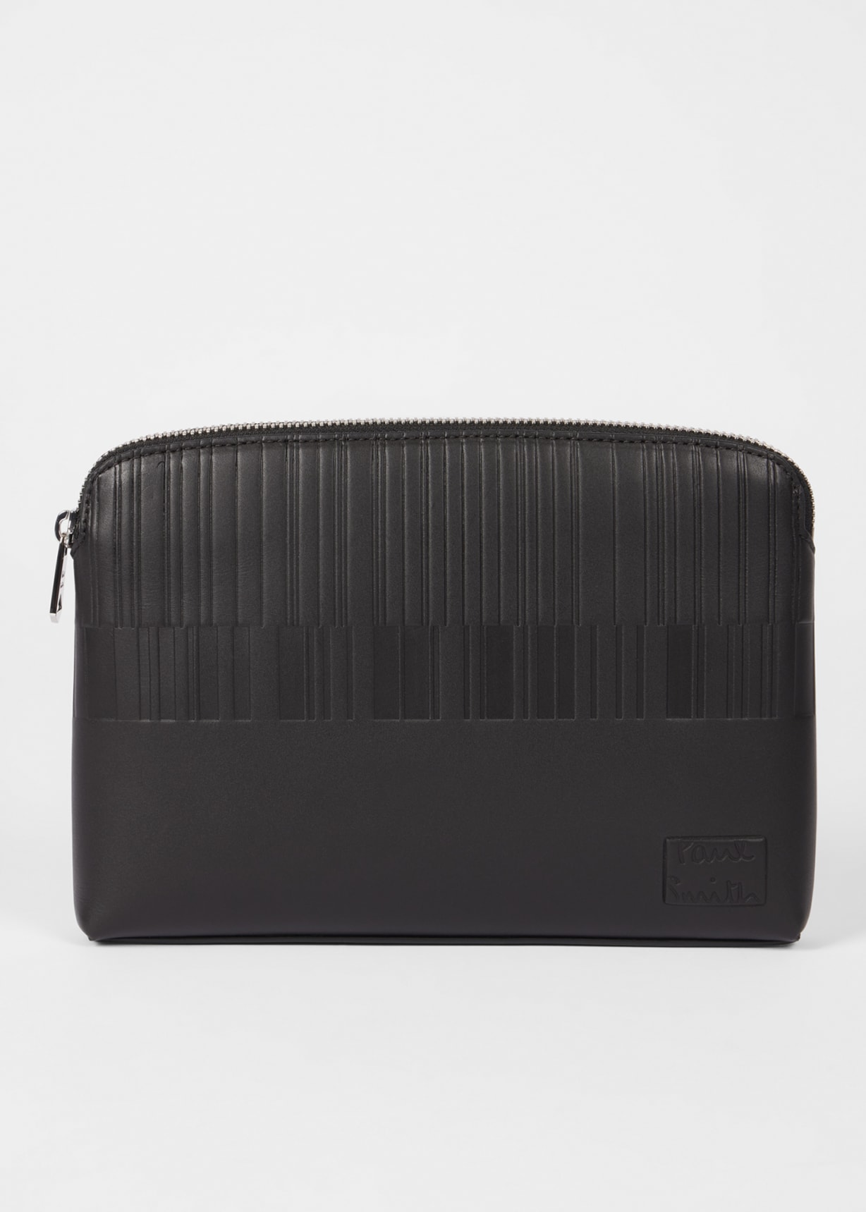 Dark Brown Leather 'Shadow Stripe' Cross-Body Bag