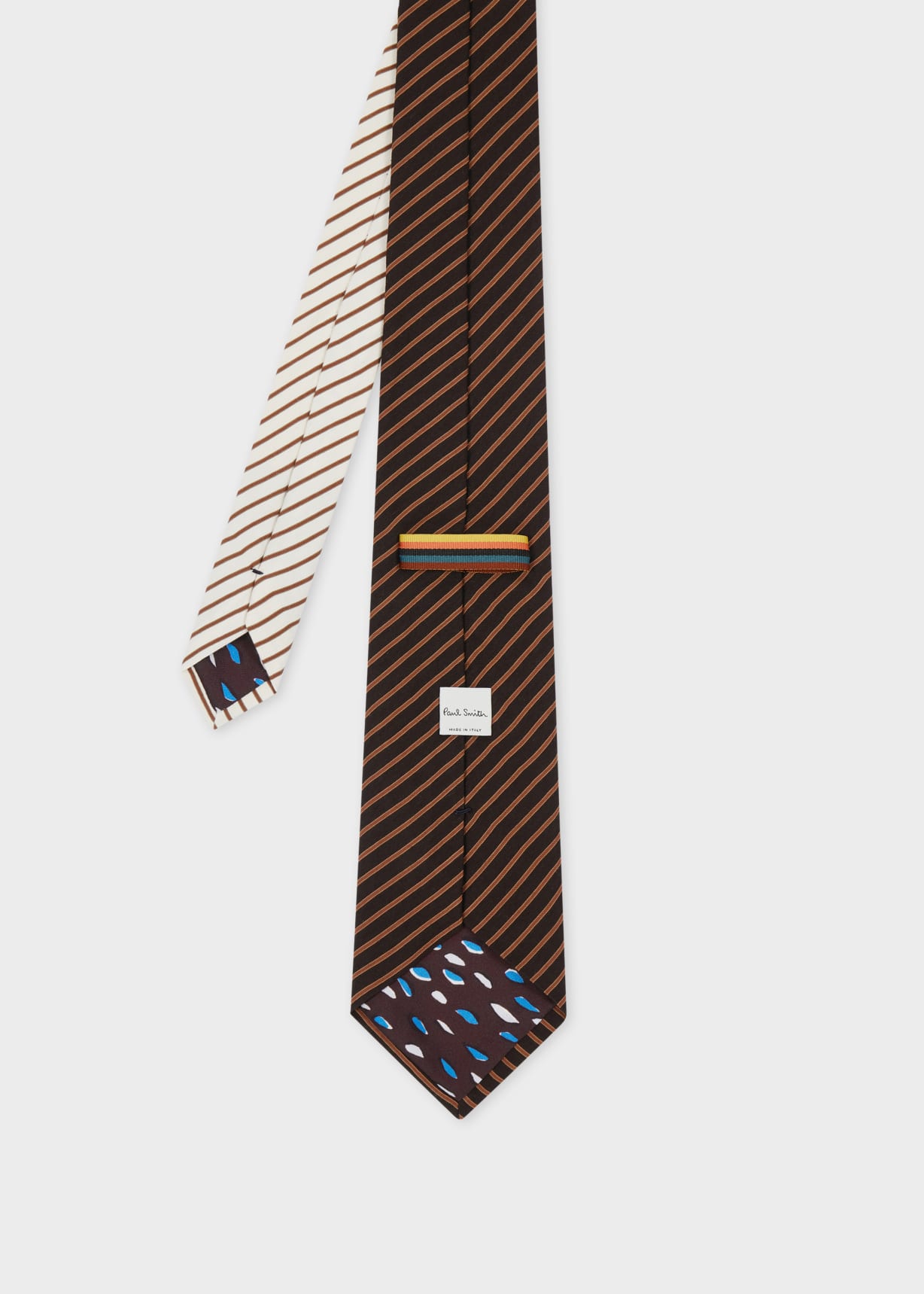 ネクタイ Paul Smith MEN TIE BLOCK STRIPE (M1A.0TIE.N41530 20 PINK) Navy Linen-Silk Block Stripe Tie