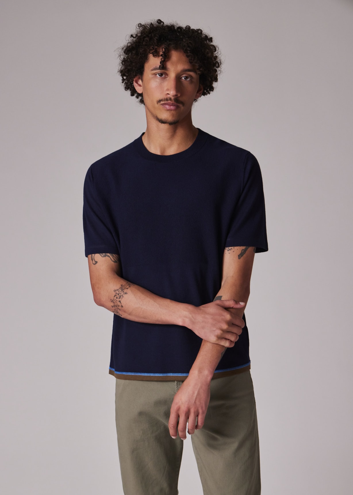 Men's Navy Washable Merino Wool T-Shirt