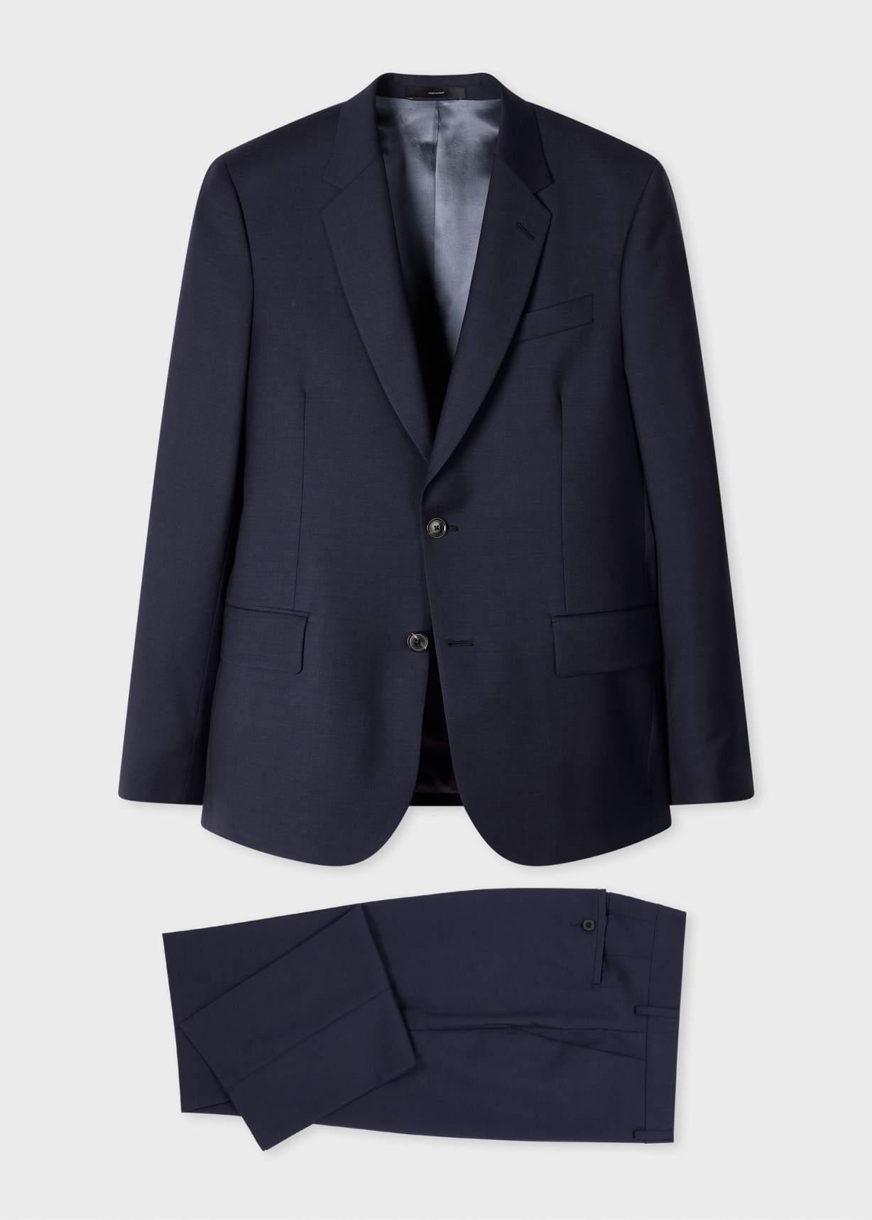 Men's Tailored-Fit Navy Tropical Wool Suit
