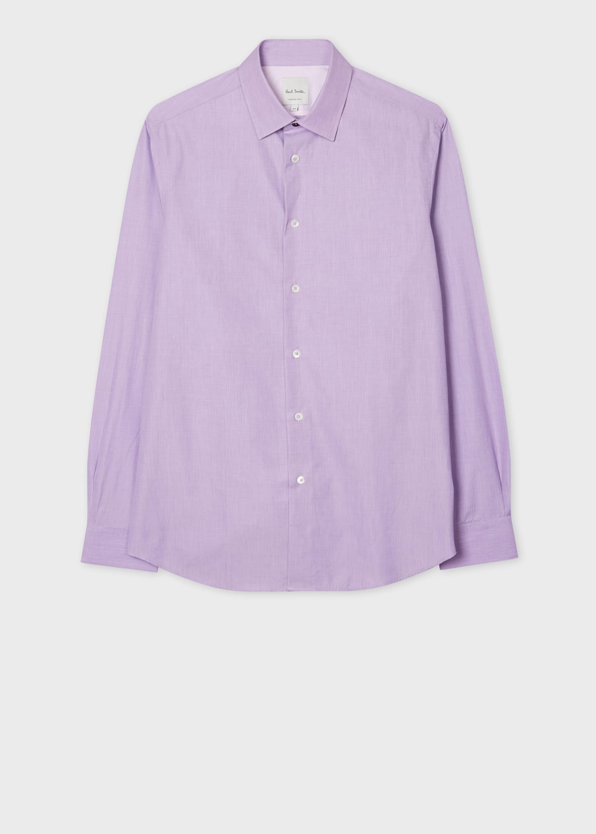 Chemise Homme Lilas Coupe Ajustée en Coton Fil-à-Fil