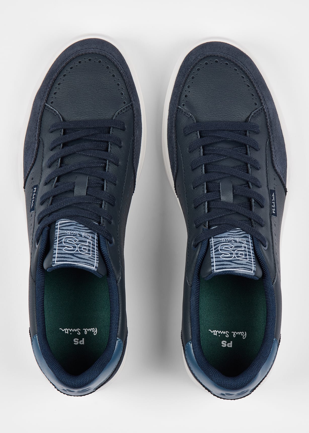 Men's Navy Leather 'Hillstar' Trainers