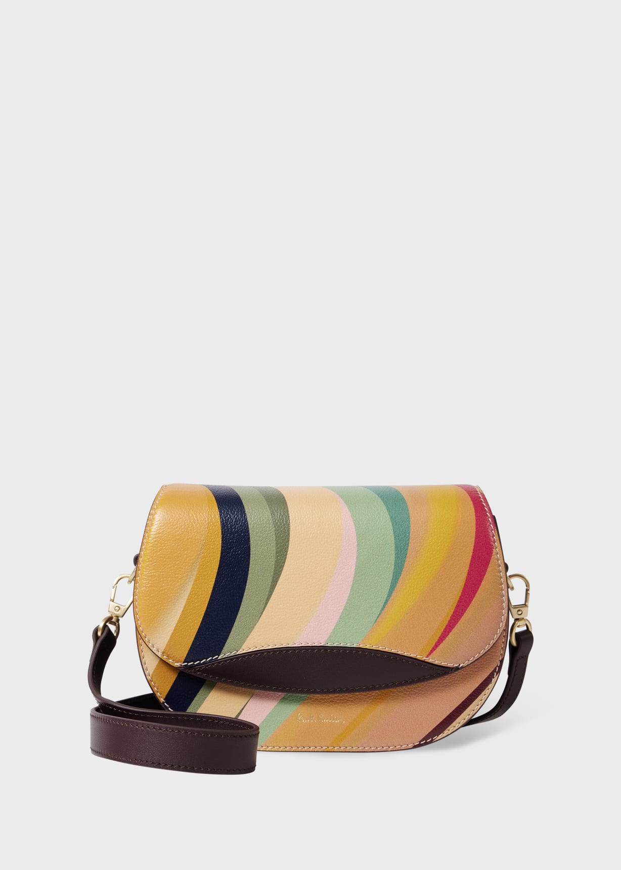 Women's 'Dusky Swirl' Leather Saddle Bag