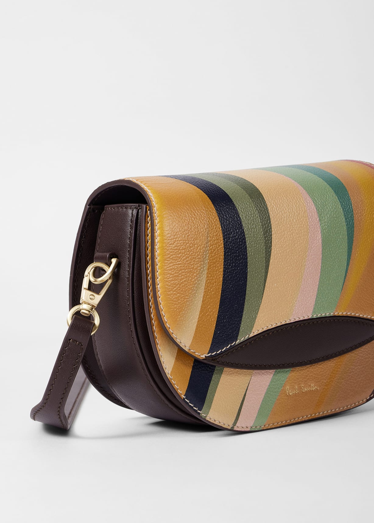 Women's 'Dusky Swirl' Leather Saddle Bag