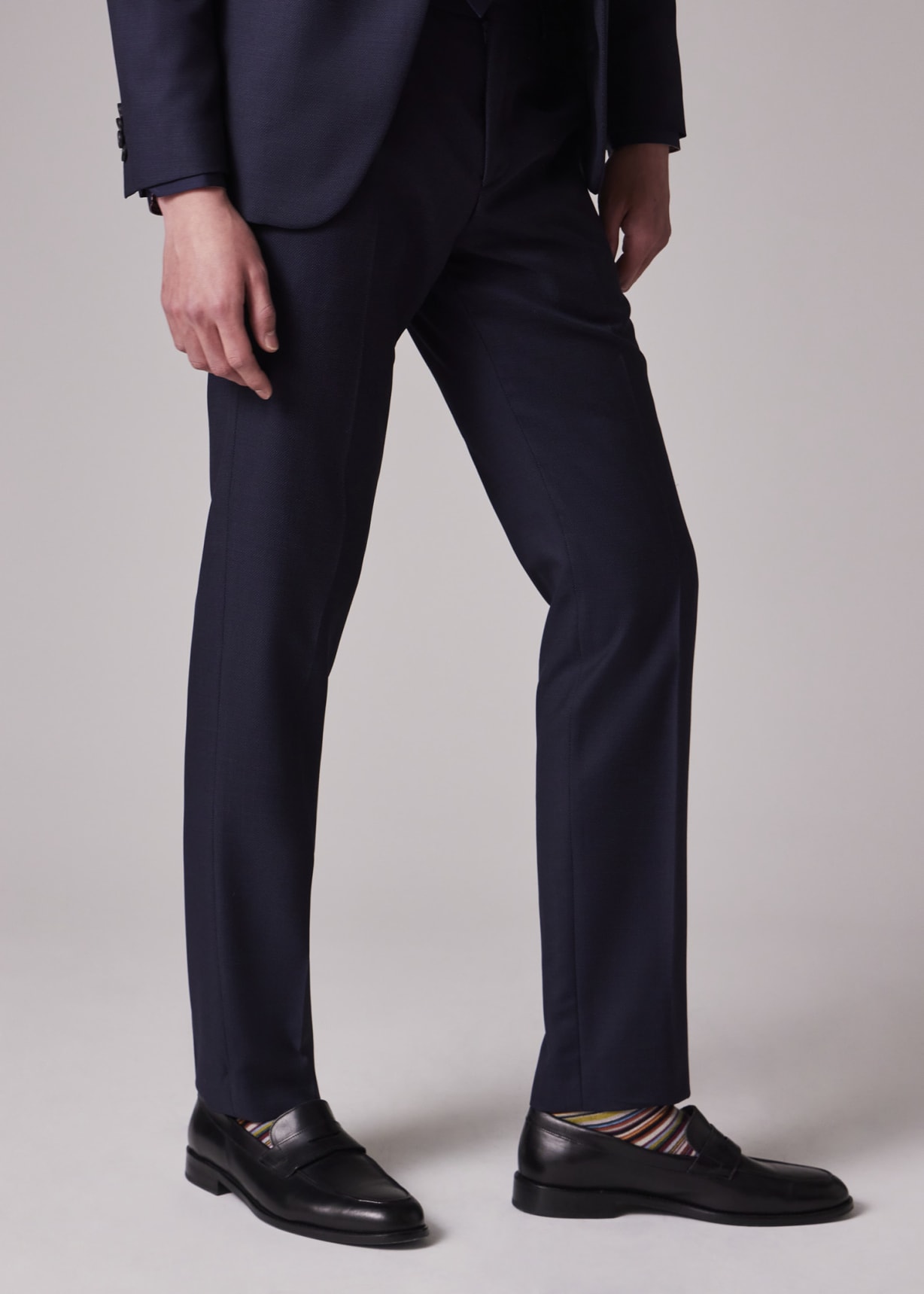 The Kensington - Men's Slim-Fit Dark Navy Pin Dot Wool Suit
