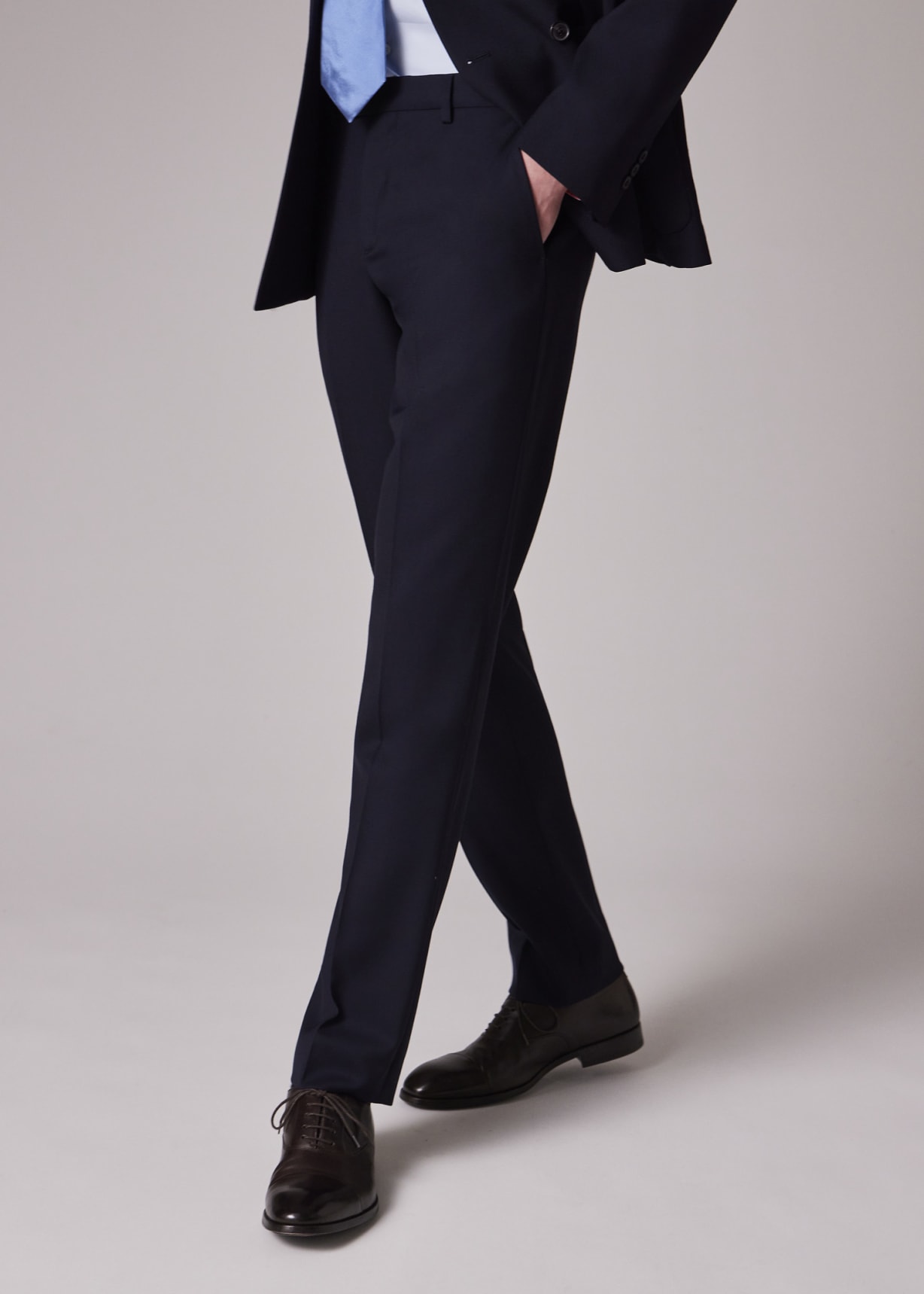 Men's Slim-Fit Navy Wool 'A Suit To Travel In' Pants