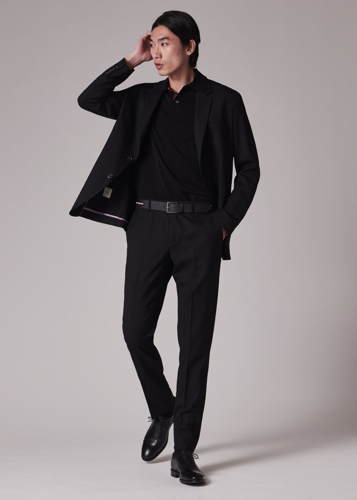 Men's Slim-Fit Black Wool 'A Suit To Travel In' Pants