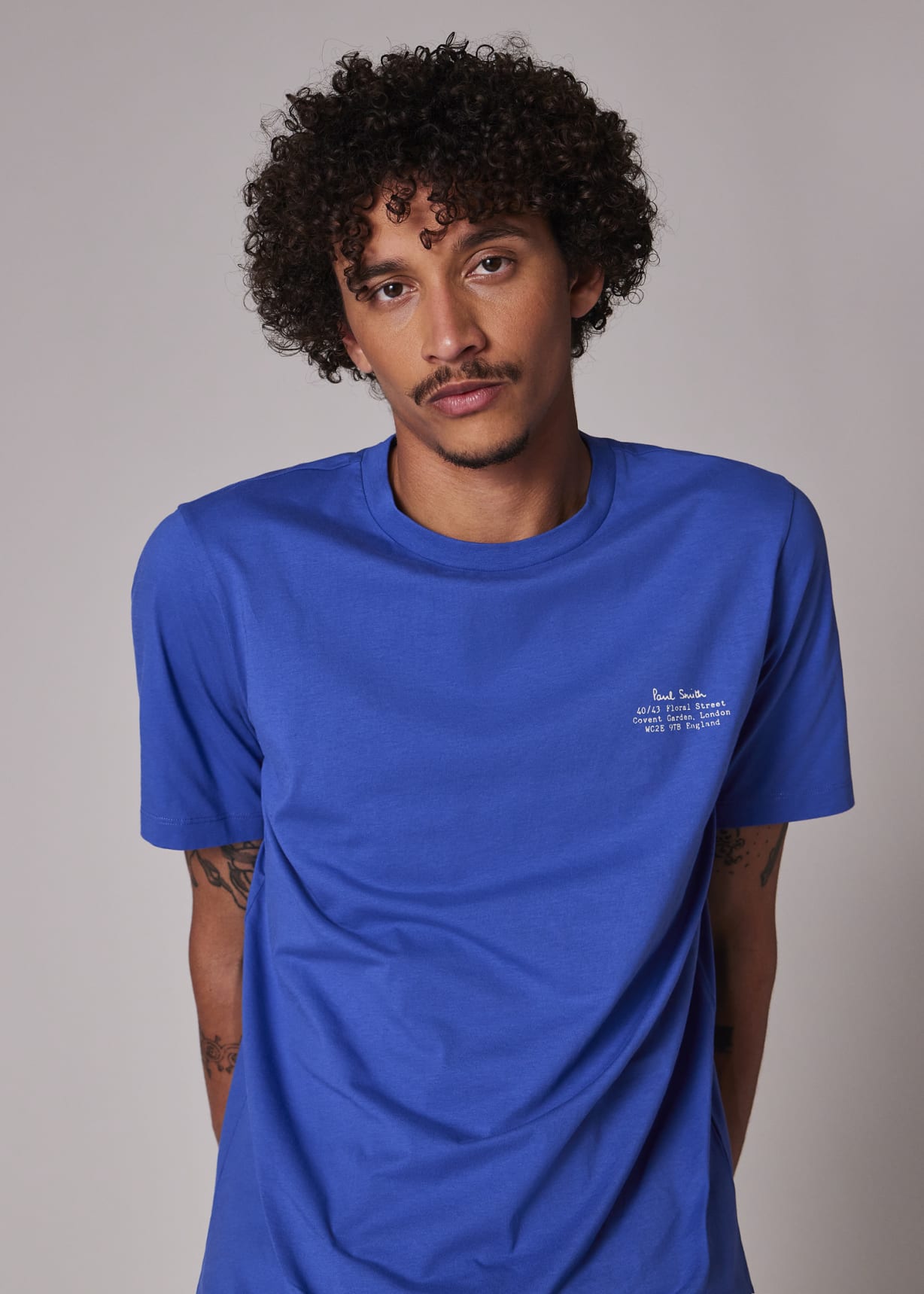 Tシャツ・カットソー PAUL SMITH Men T Shirts M1R697PSH0008449 Blue Men's Green And Blue Stripe Cotton T-Shirt
