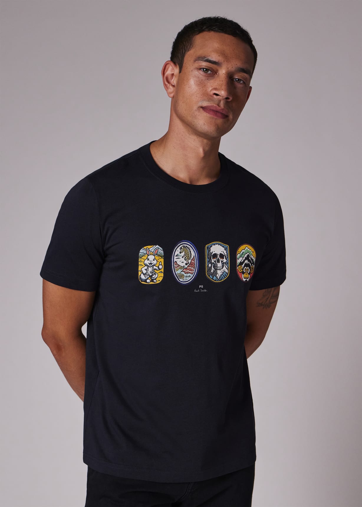 Regular fit Badge t-shirt - Sharkskin