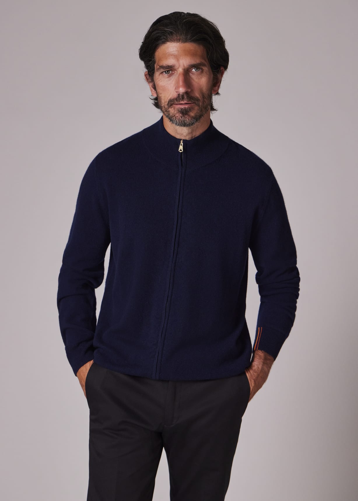 5214 Navy Blue Men Cardigan
