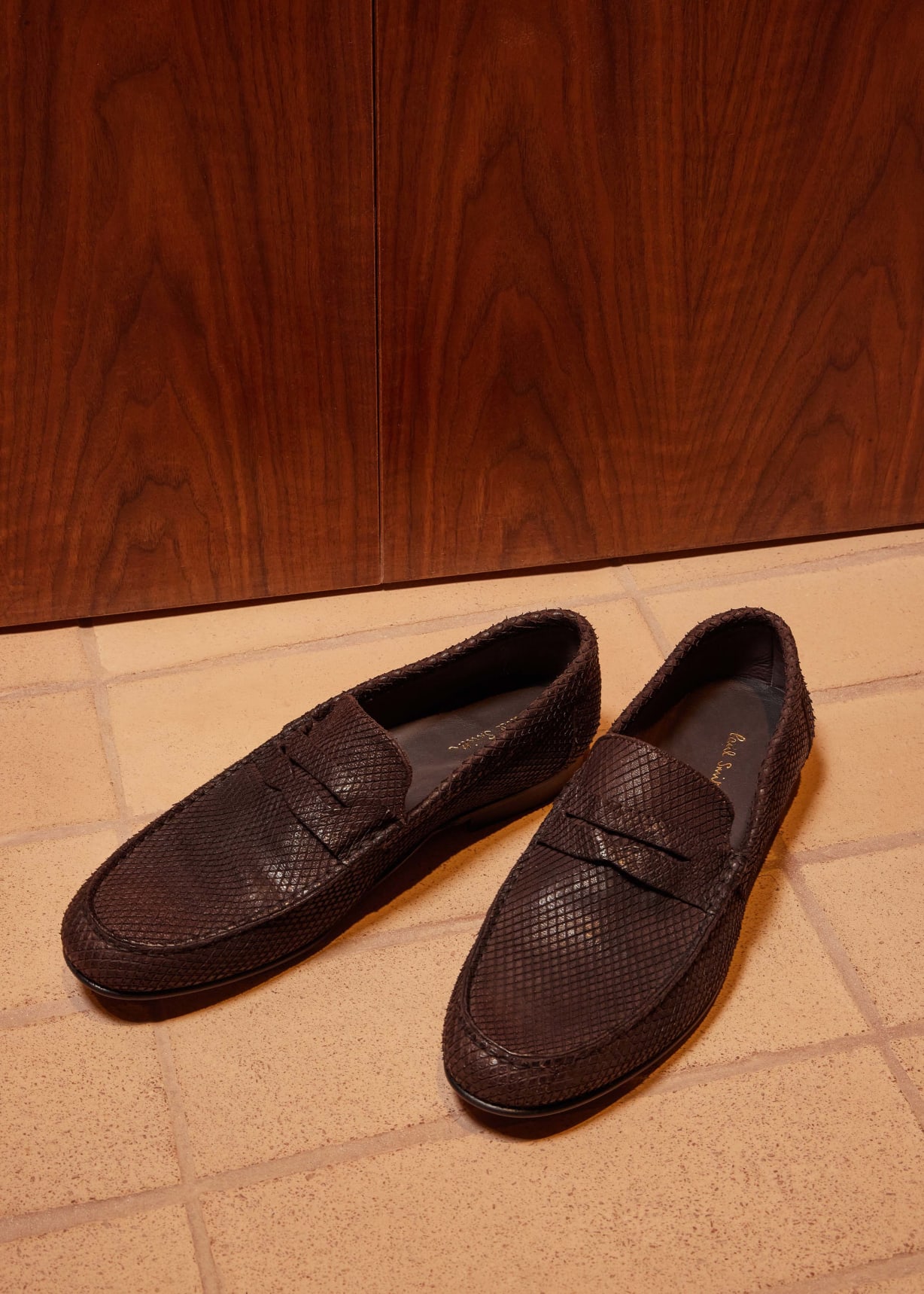 shu_m　　　　　　　　　　　　　　　　　【極厚革】Ｐａｕｌ Ｓｍｉｔｈ Men's Black Leather 'Hansen' Sneakers