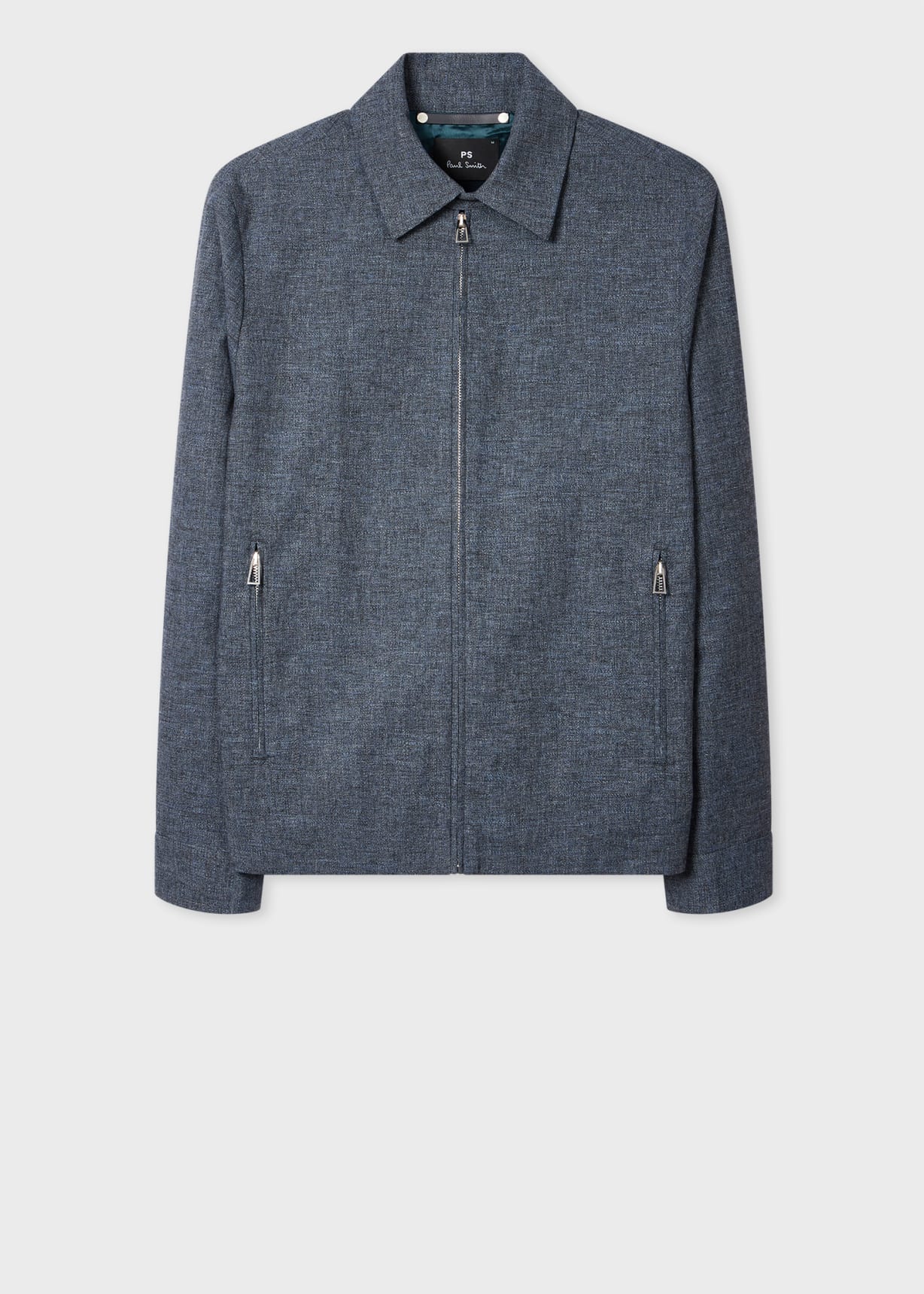Men's Slate Blue Cotton-Linen Melange Jacket