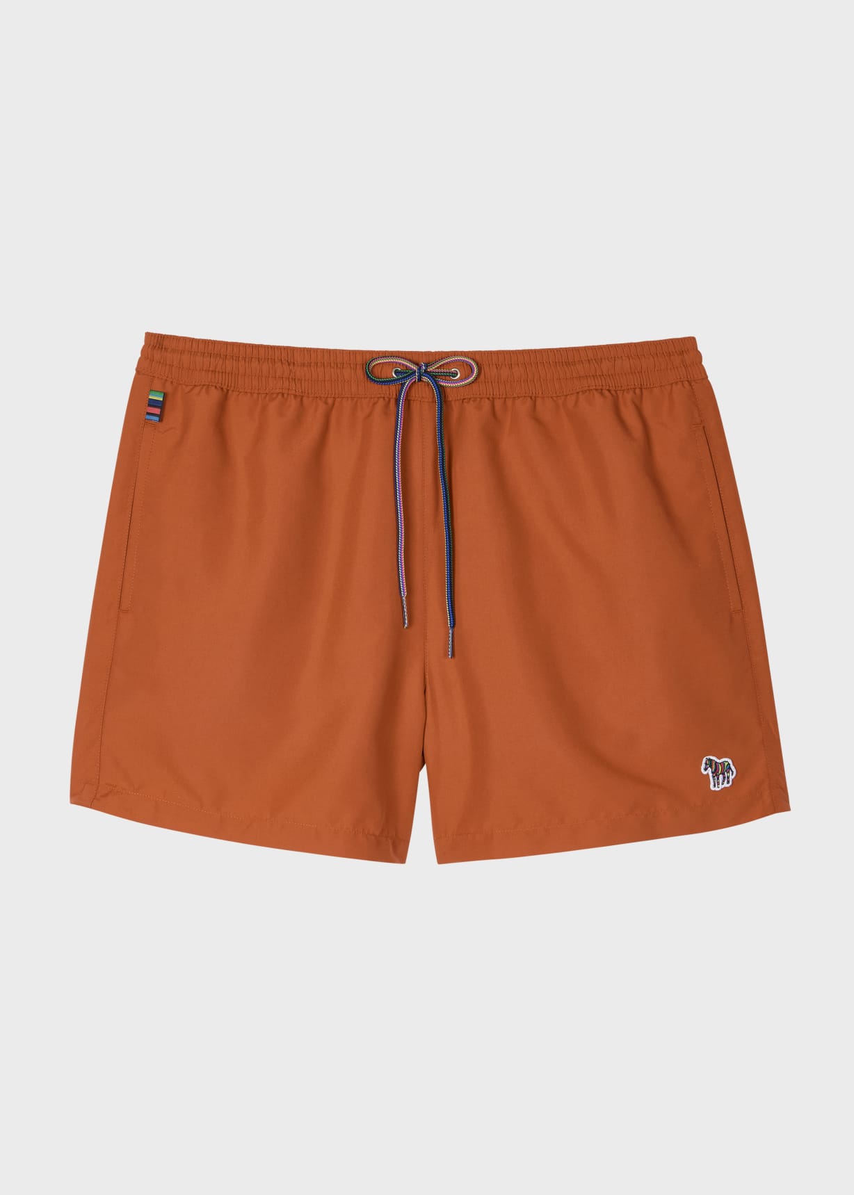 Men's Rust Orange Zebra Logo Swim Shorts