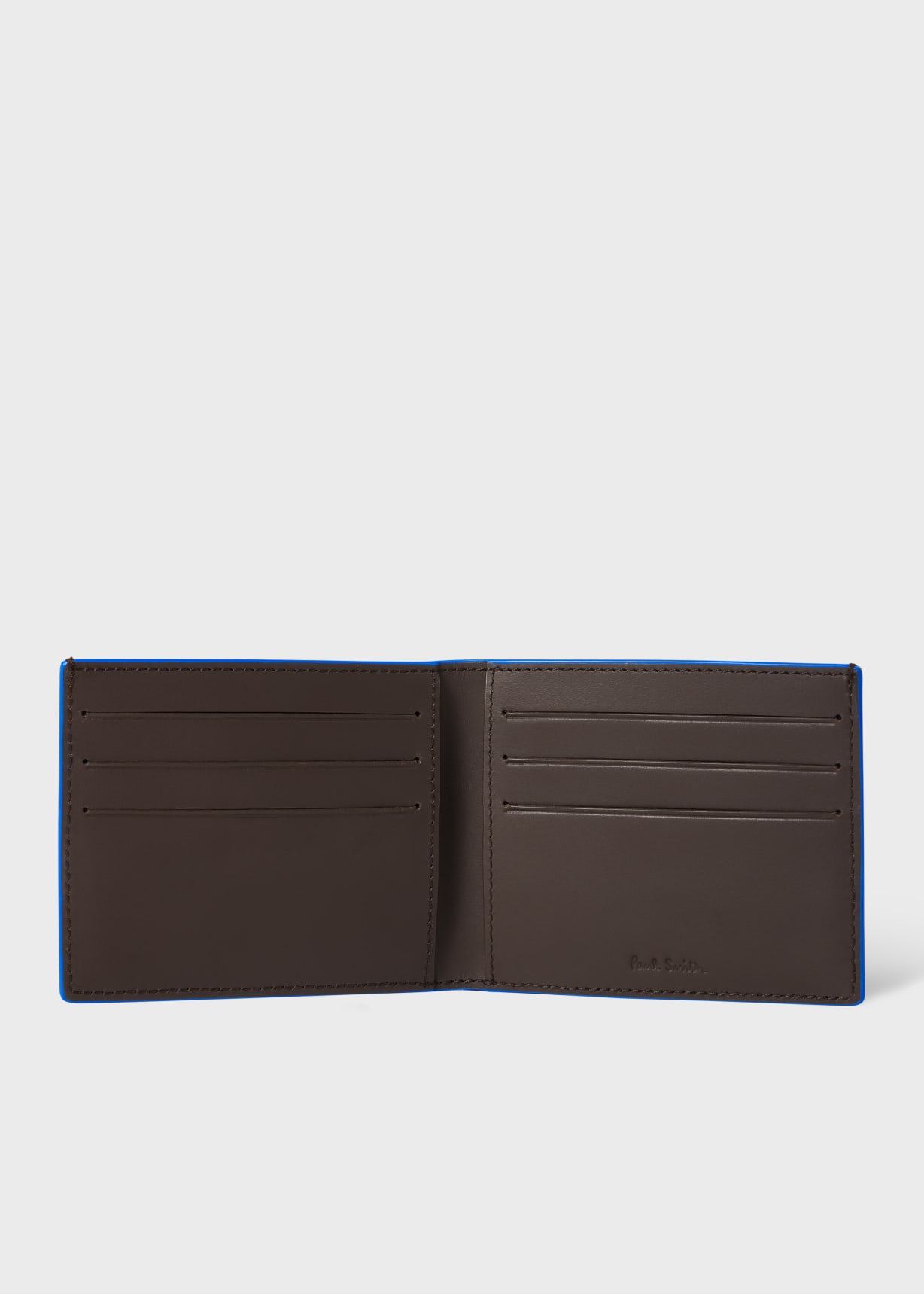 Brown Bifold Tipping Contrast Leather Wallet