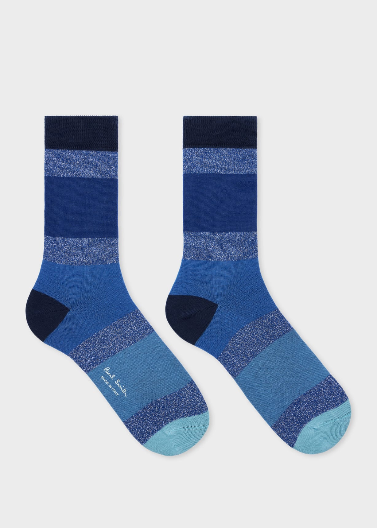 Women's Blue Ombre Stripe Glitter Socks