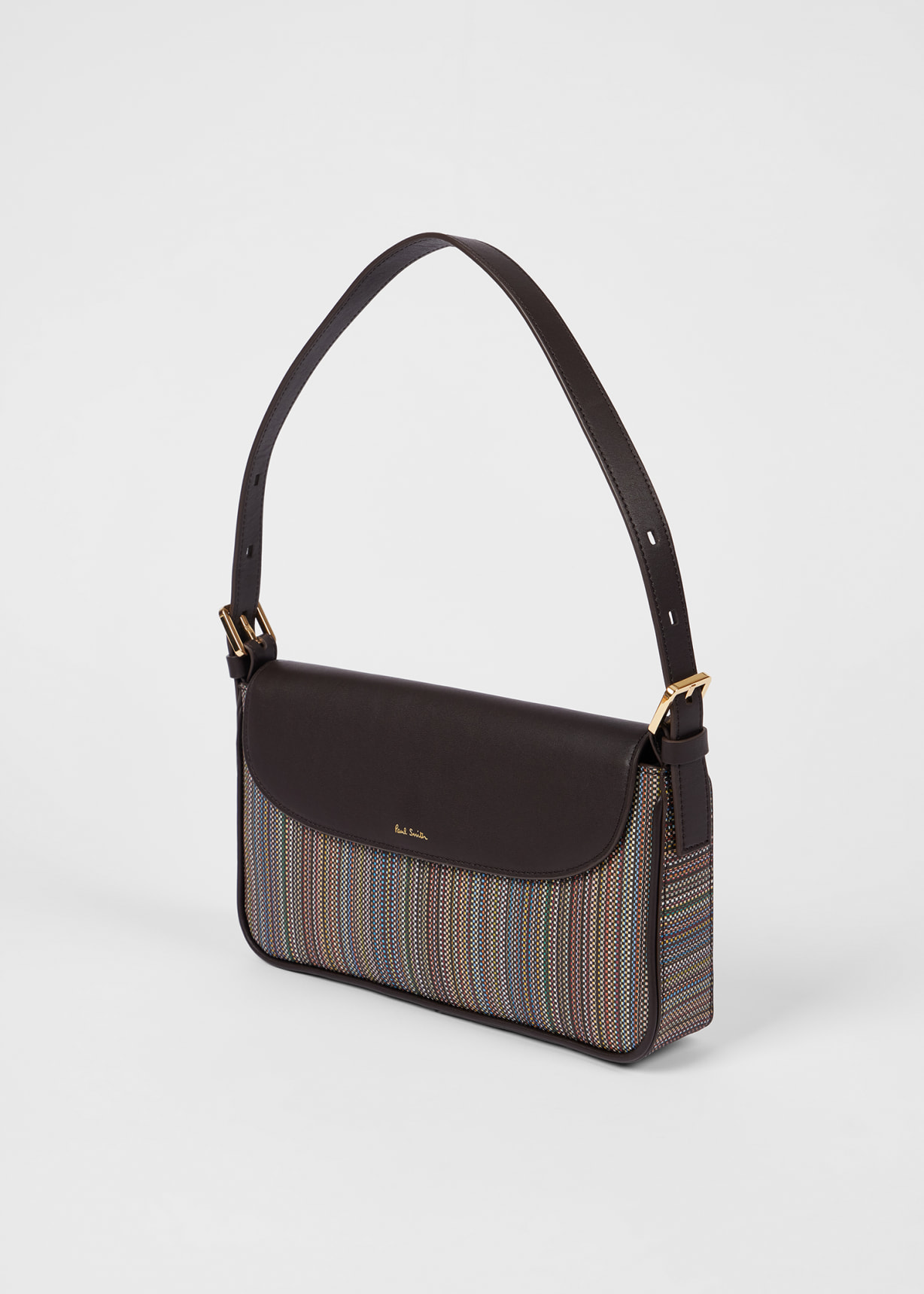 【関税&送料込】Paul Smith Signature Stripe Bag Men's 'Signature Stripe' Coated Canvas Cross Body Bag