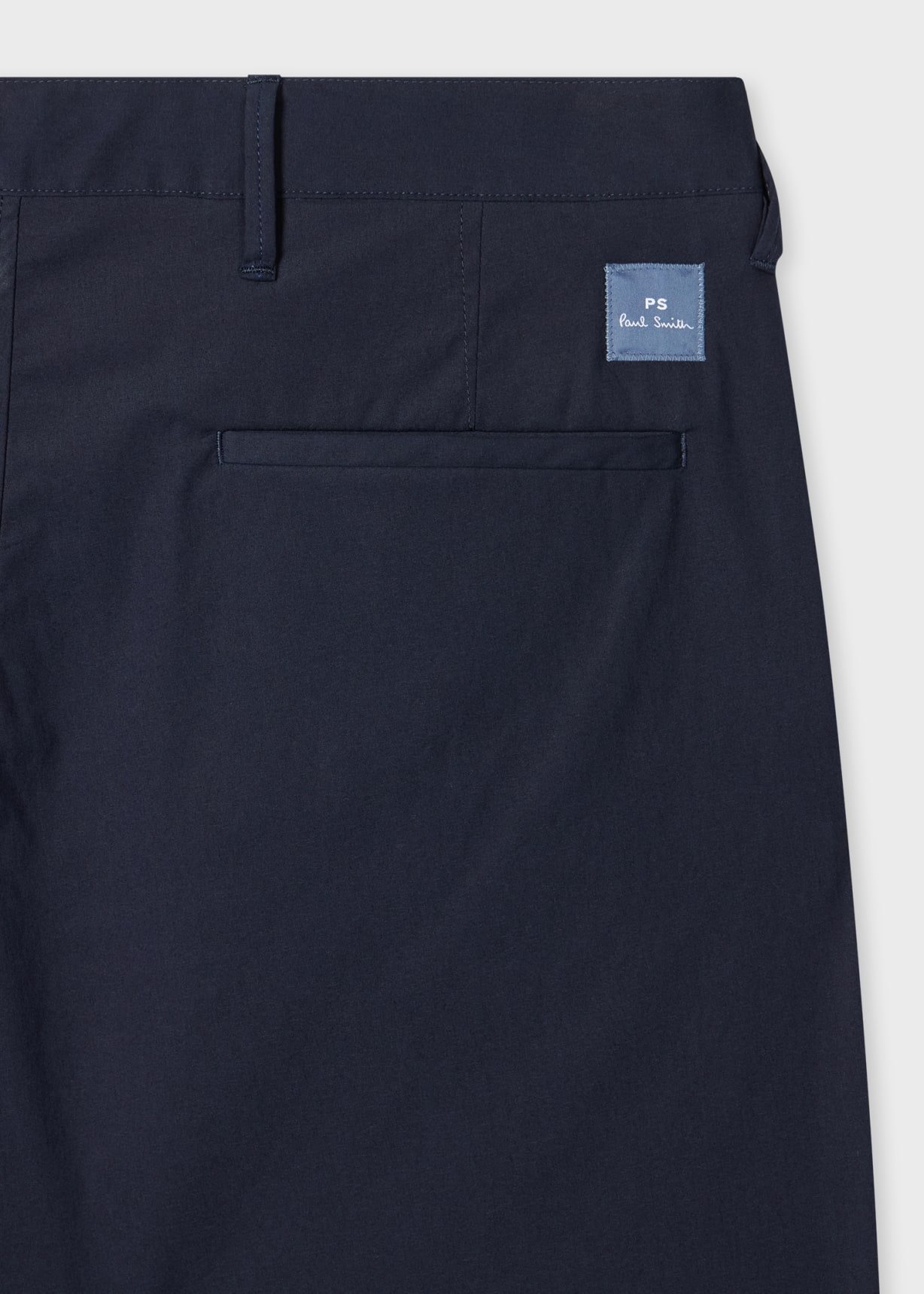 Men's Mid-Fit Navy Cotton-Blend 'Embroidered Stripe' Chinos