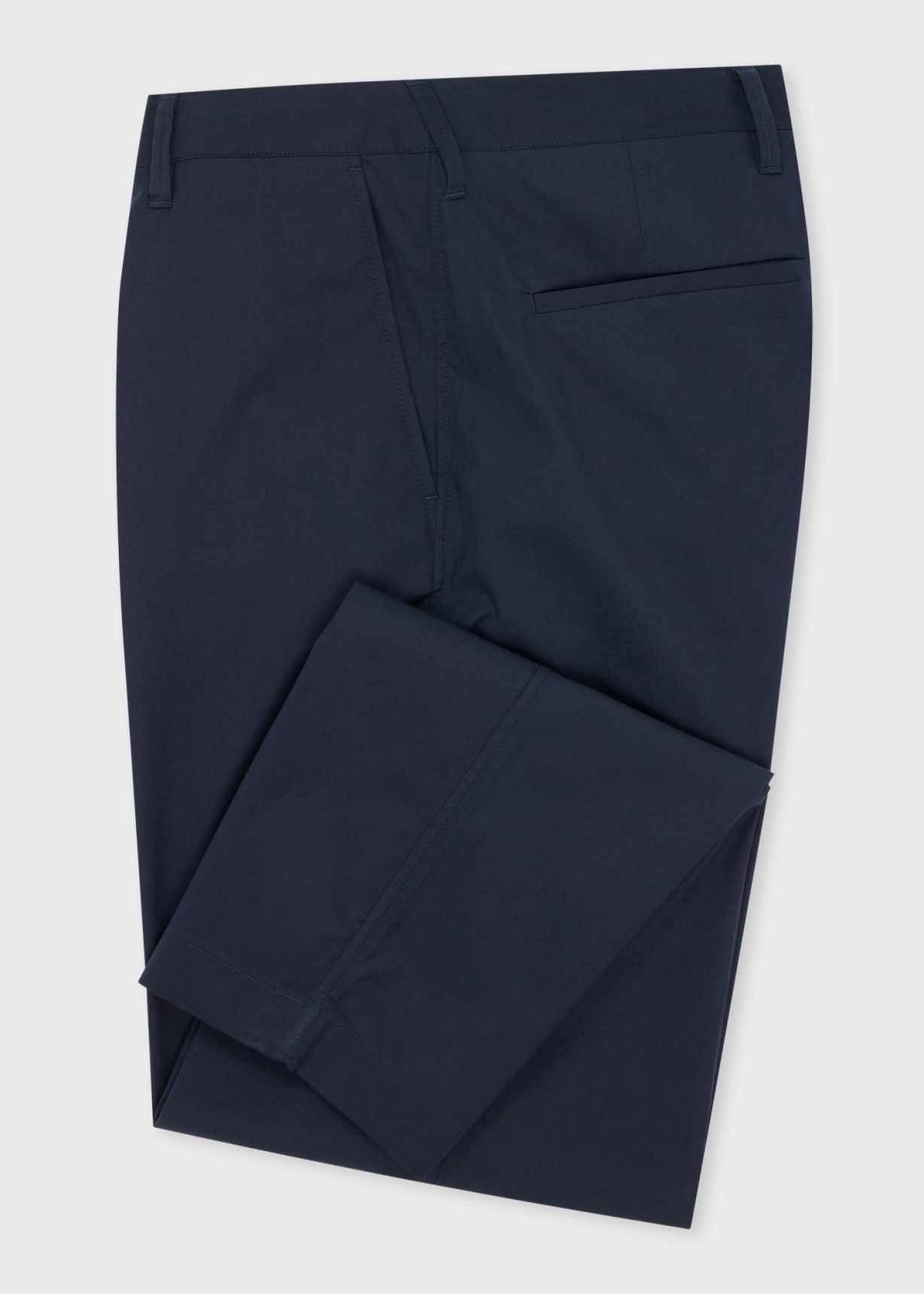 Men's Mid-Fit Navy Cotton-Blend 'Embroidered Stripe' Chinos