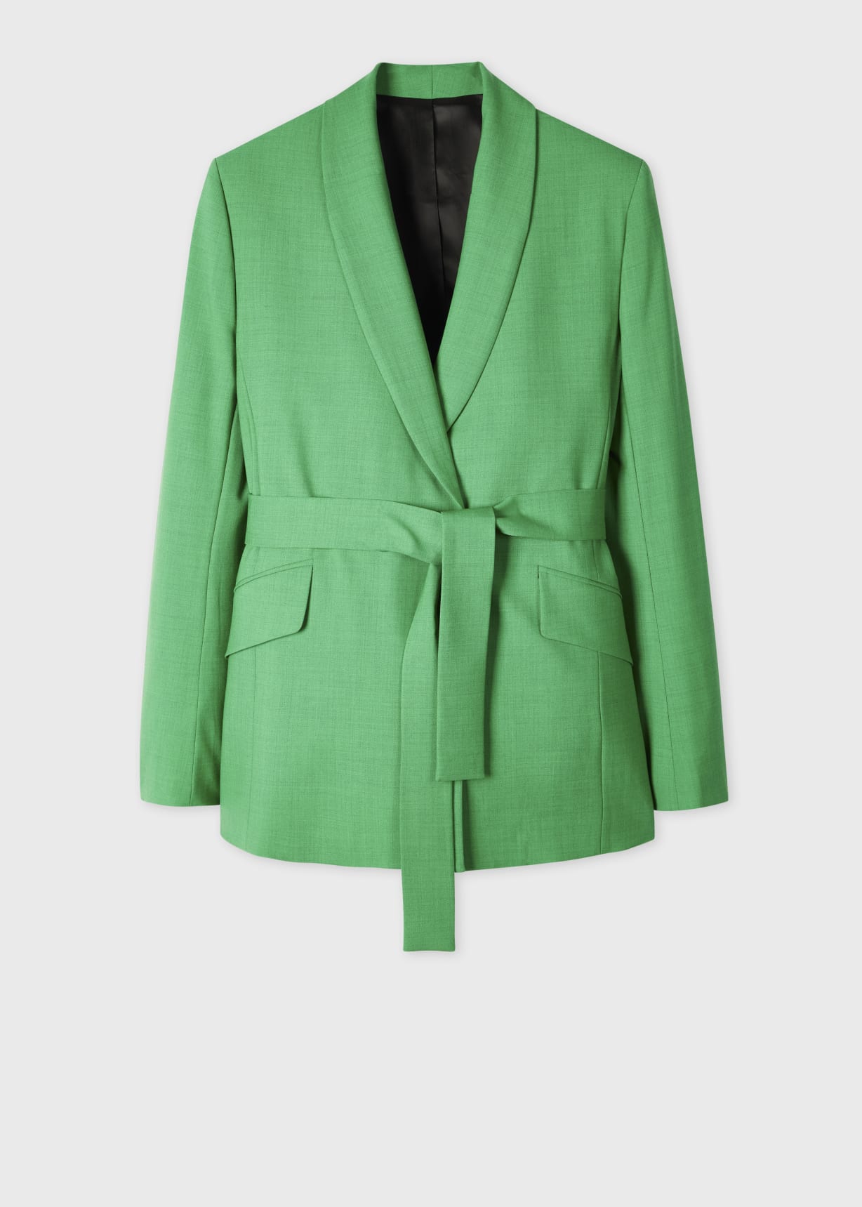 ジャケット・アウター Paul smith green wool coat Women's Green Wool-Blend Tie Waist Jacket
