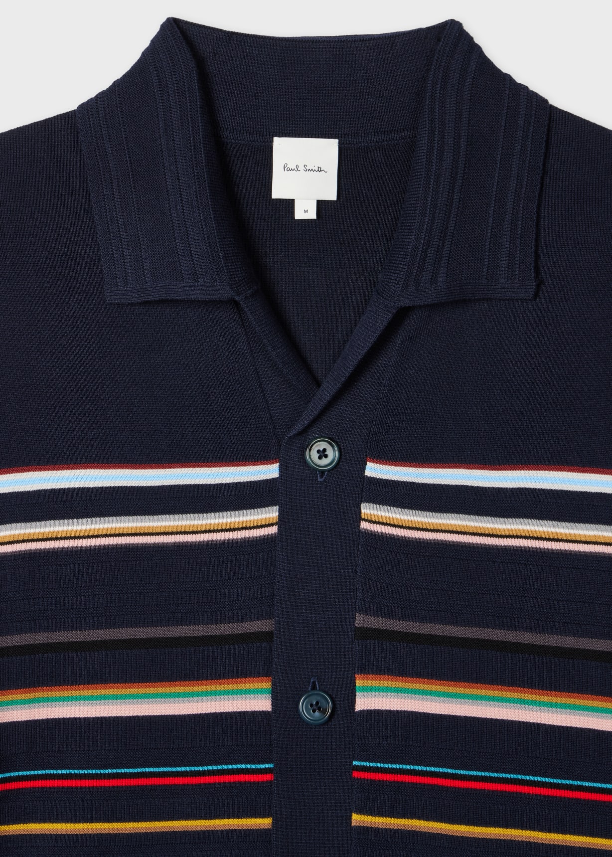 Tシャツ・カットソー Paul Smith SS25 COTTON POLO (M1R 698PP L00086 36A) Men's Navy 'Signature Stripe' Knitted Cotton Short-Sleeve Shirt
