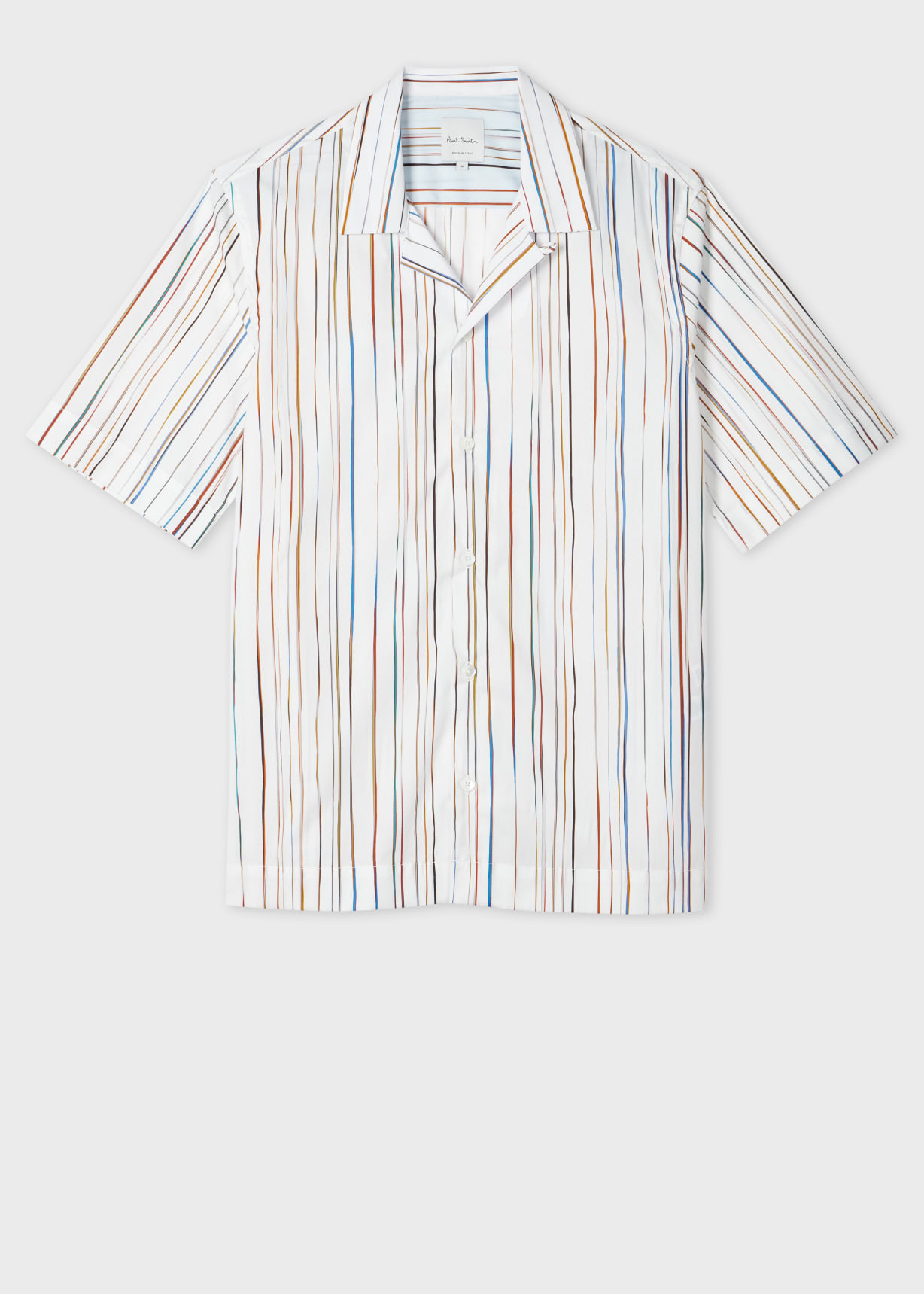 Men's White 'Signature Pinstripe' Short-Sleeve Shirt