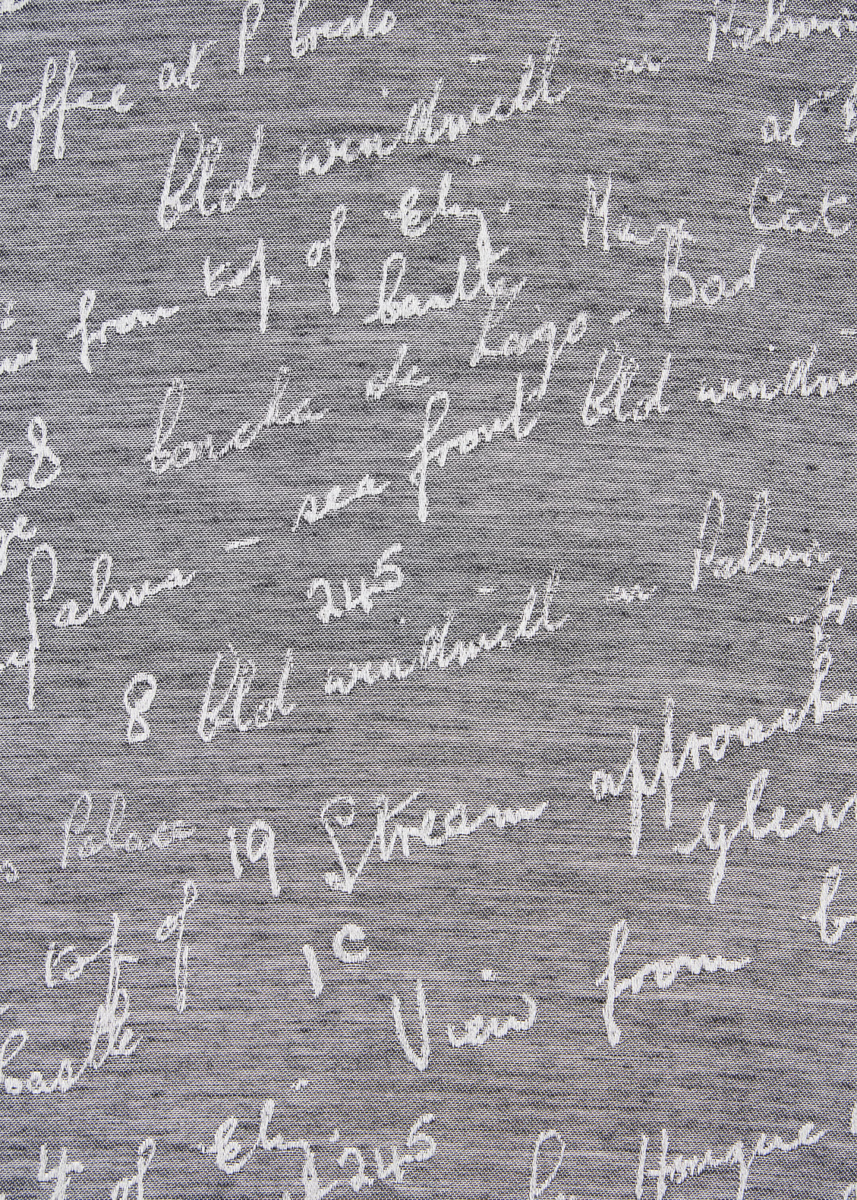 Men's Grey Silk-Blend 'Notebook Writing' Scarf