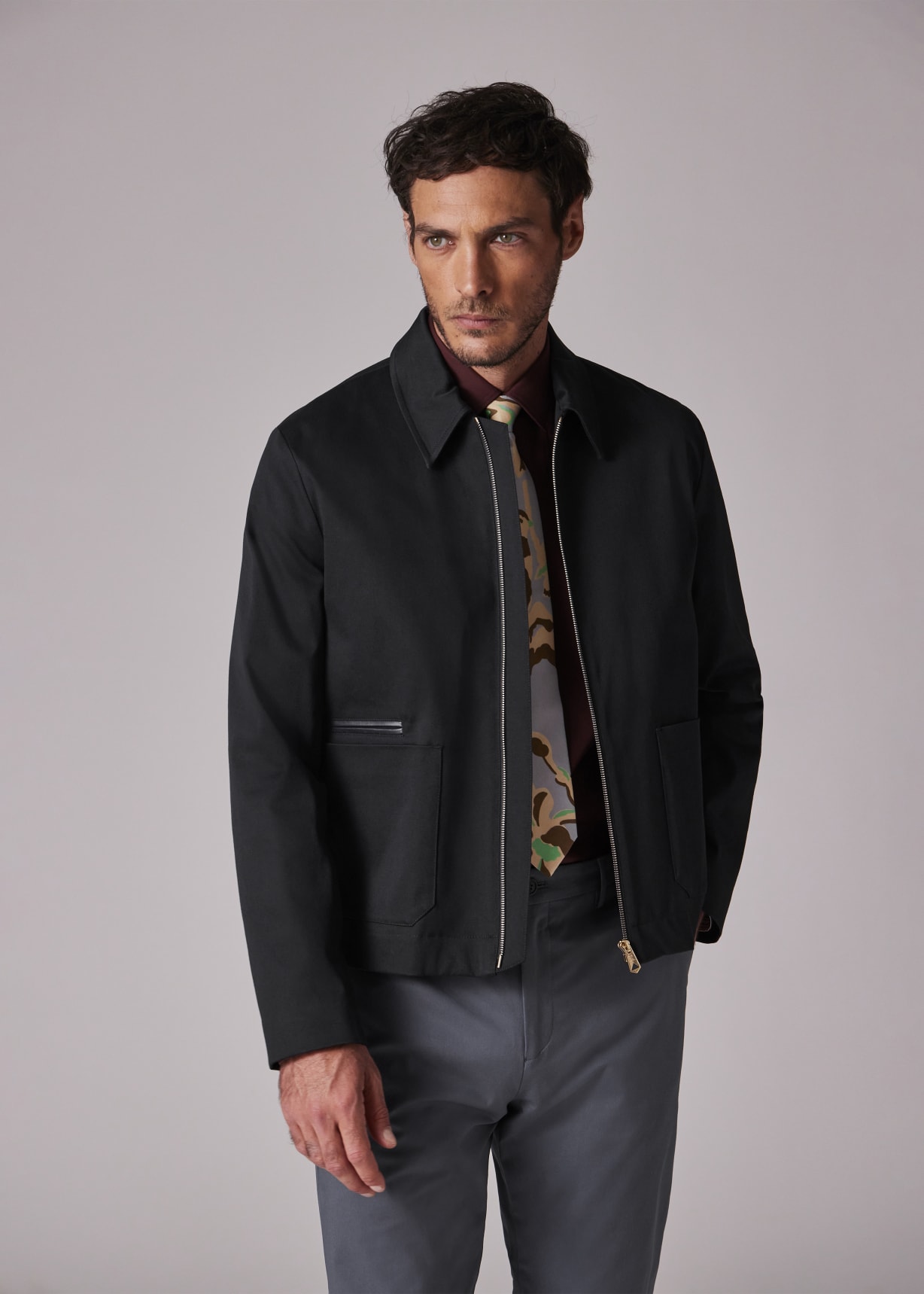 Paul Smith ジャケット Men's Navy Stretch Cotton-Twill Short Zip Jacket