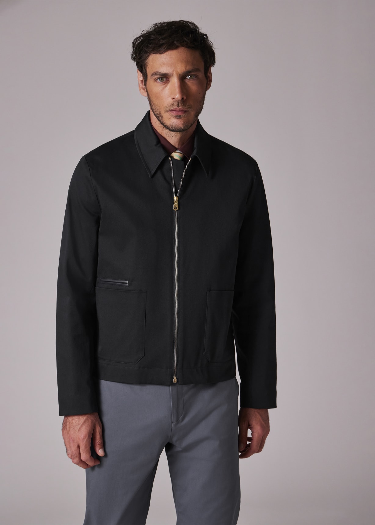専用 Paul Smith jersey tailored jacket Men's Navy Check Stretch-Wool Seersucker Work Jacket